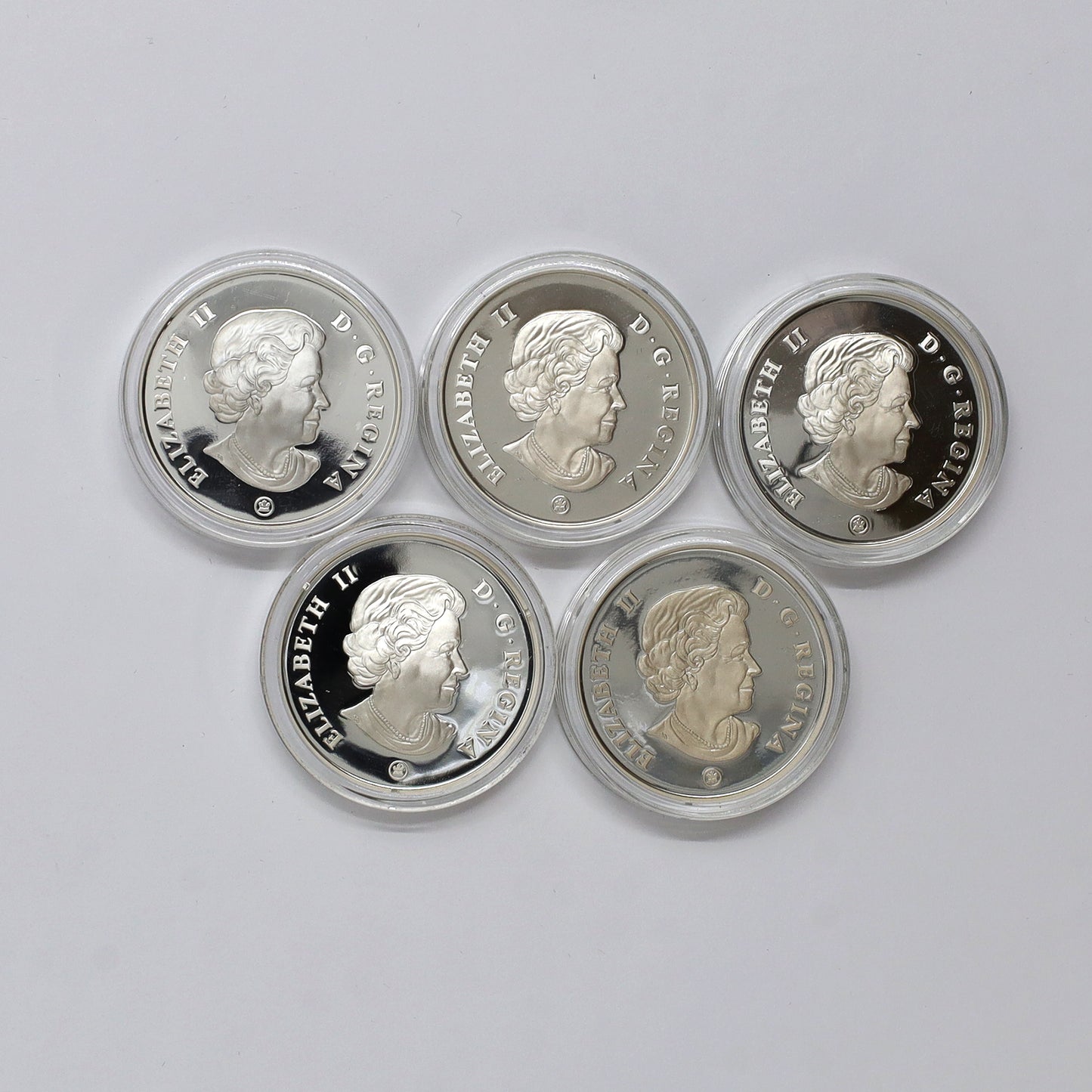 Lot of 5x 2008-2009 Vignettes of Royalty Sterling Silver Coins (Coin Only, Scratched)