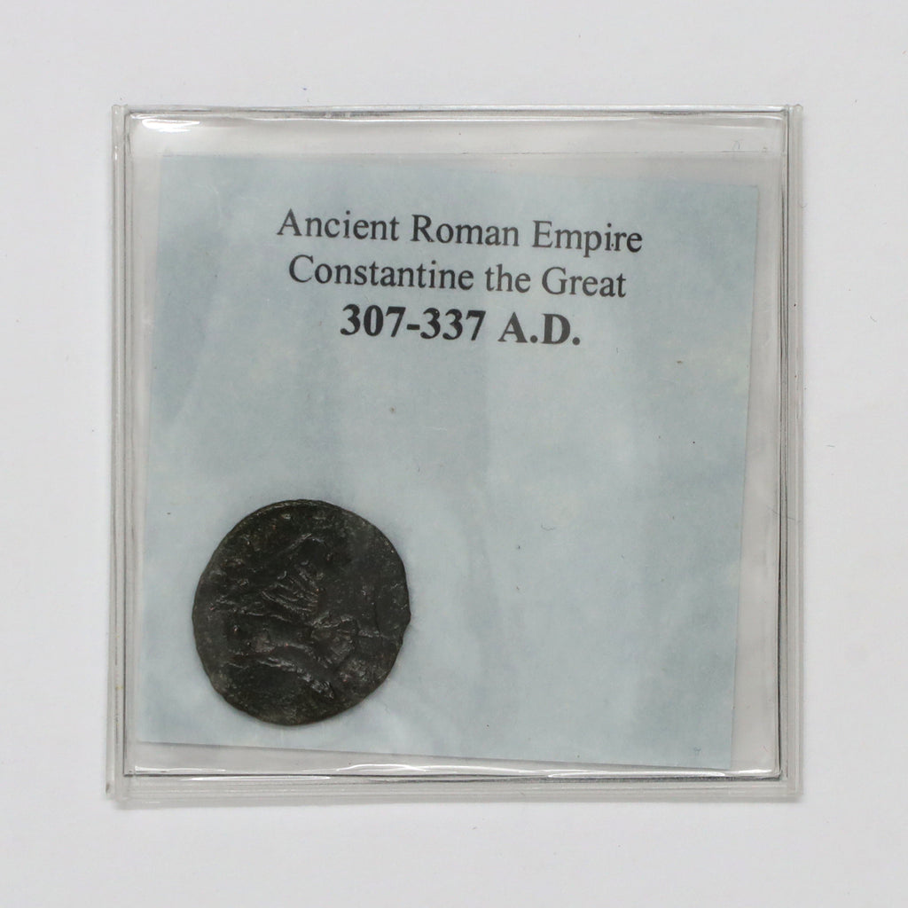 Ancient Rome 307-337 AD Constantine the Great Bronze Coin with Information Sheet