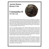 Ancient Rome 337-361 AD Constantius II Bronze Coin with Information Sheet