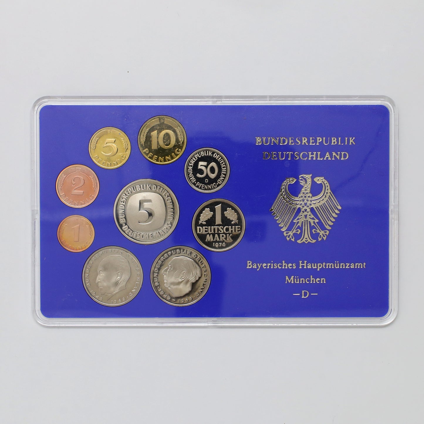 Germany 1976 9-Coin Proof Set in Holder (Impaired)