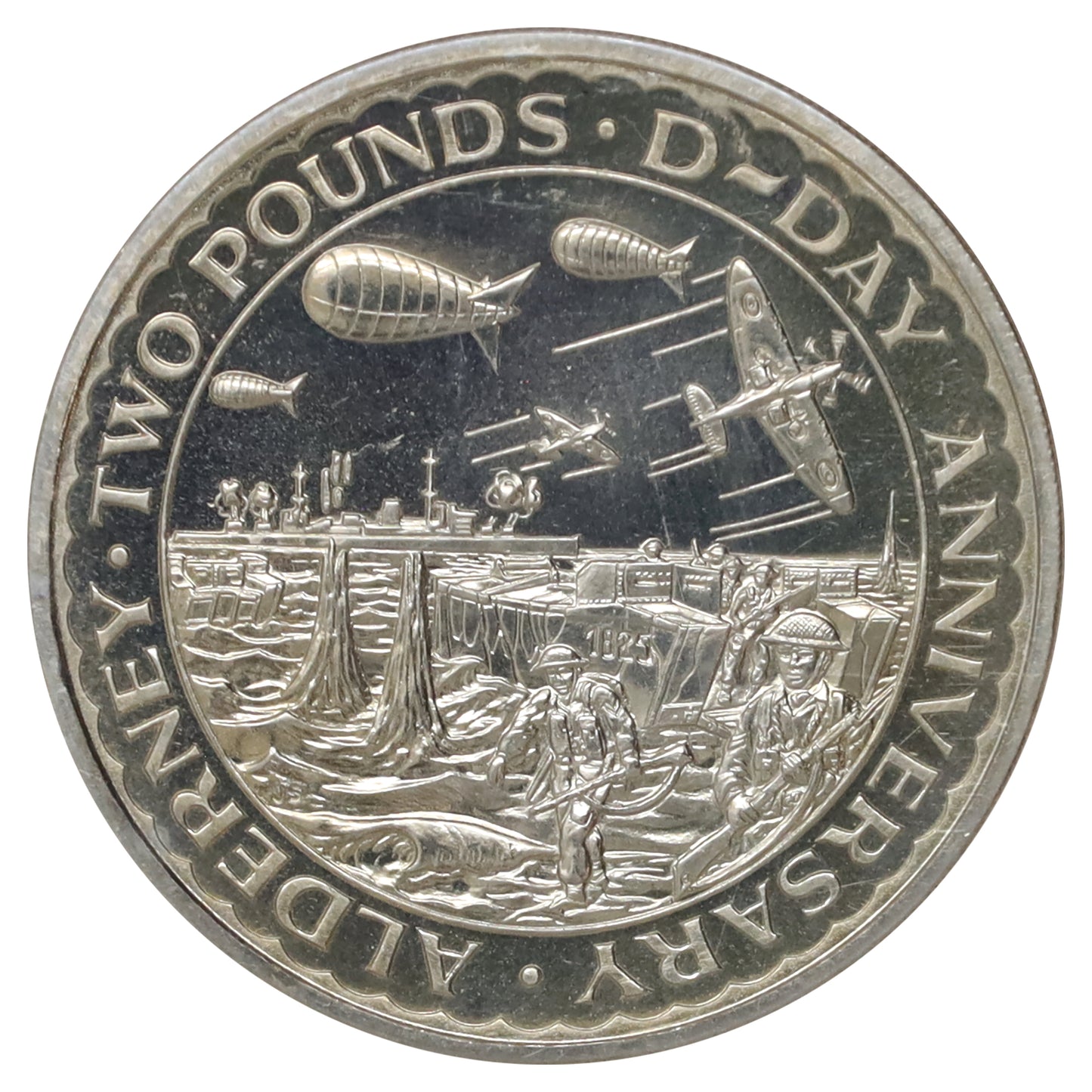 Alderney 1994 2 Pound Commemorative D-Day Coin in Presentation Folder (Issues)