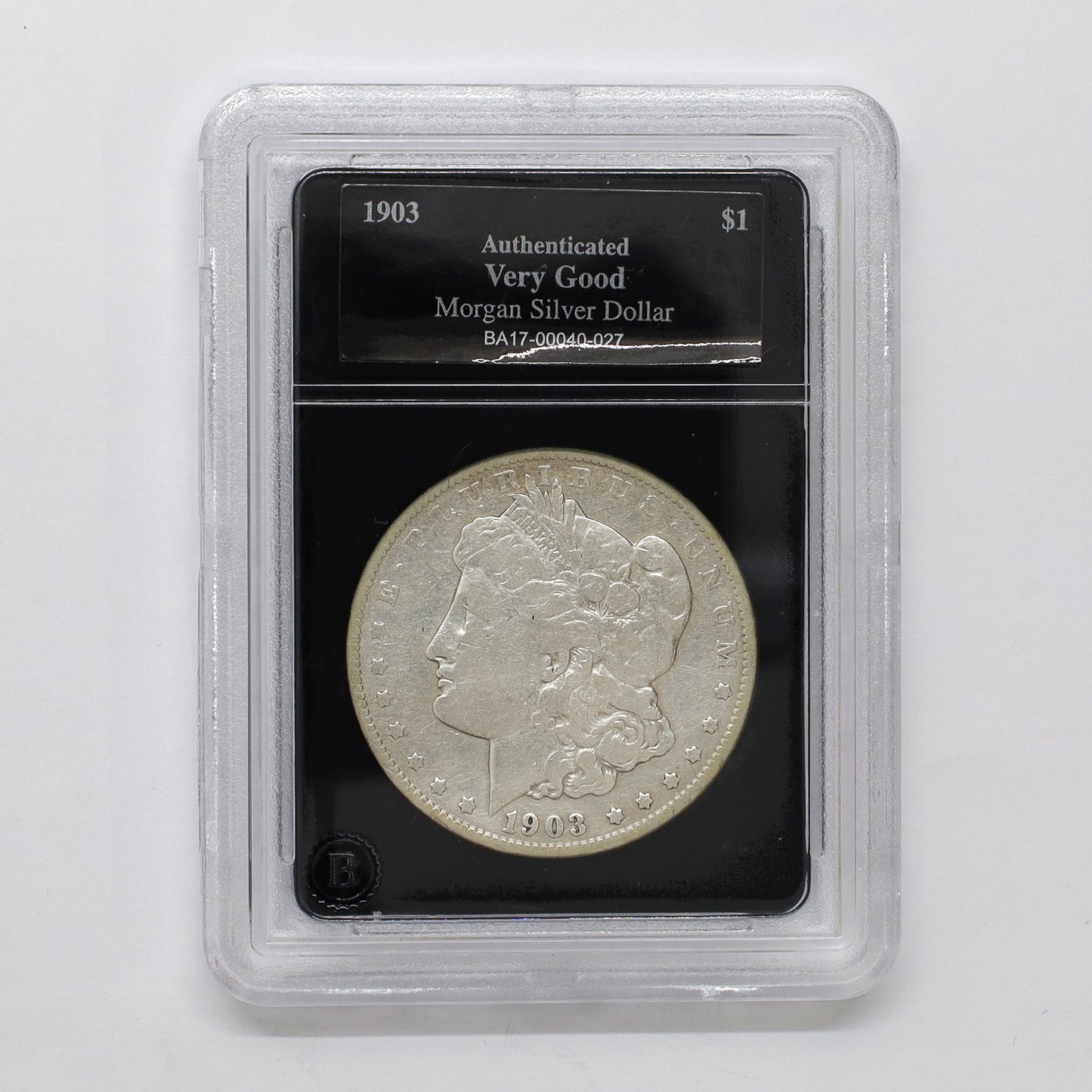 1903 USA Morgan Silver Dollar in Slab, Very Good (VG8)