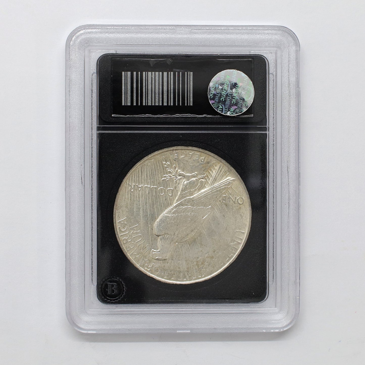 1923 USA Peace Silver Dollar in Slab, Very Good (VG8)