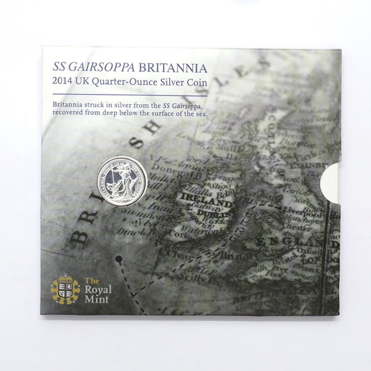 United Kingdom 2014 SS Gairsoppa Britannia 1/4 oz. .999 Silver Coin (Toned) (No Tax)
