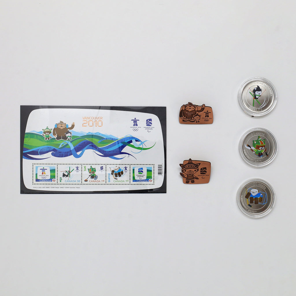 2010 Vancouver Winter Olympics Bronze Games Emblems & Mascots Collector's Set (No Case)