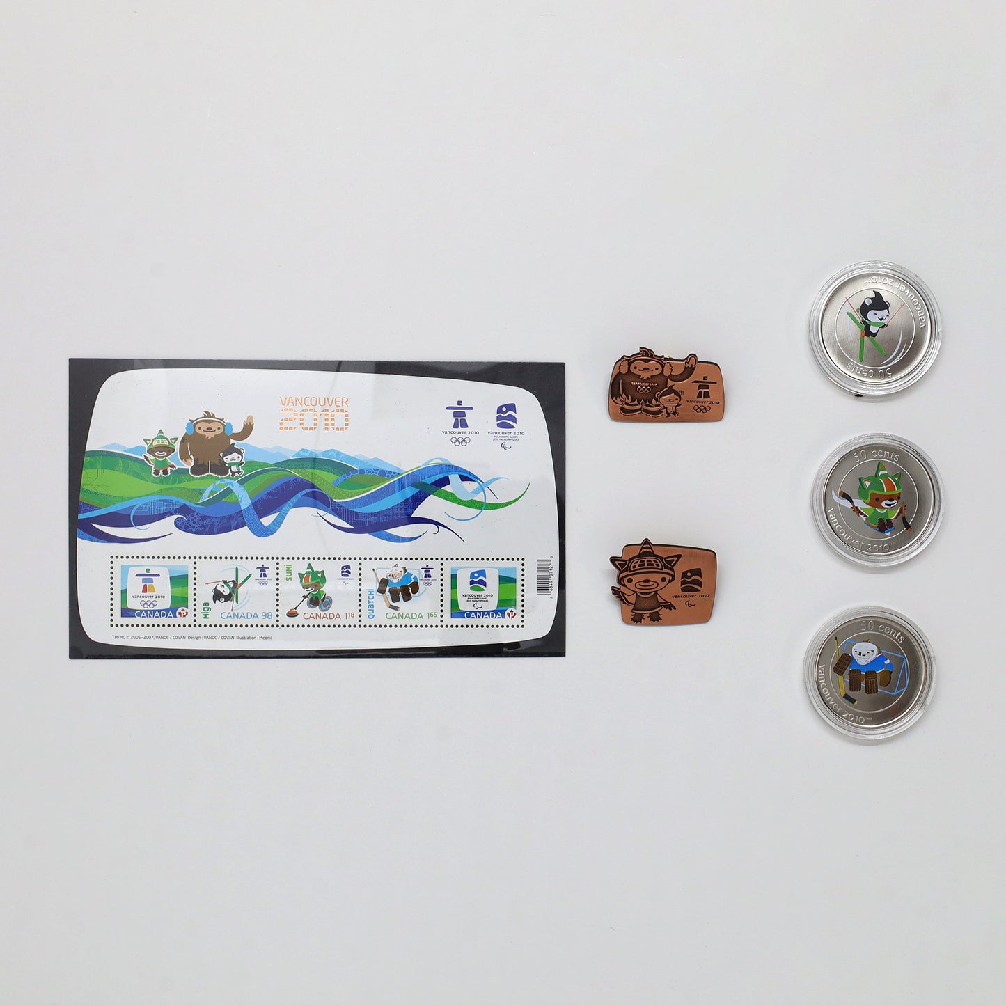 2010 Vancouver Winter Olympics Bronze Games Emblems & Mascots Collector's Set (No Case)