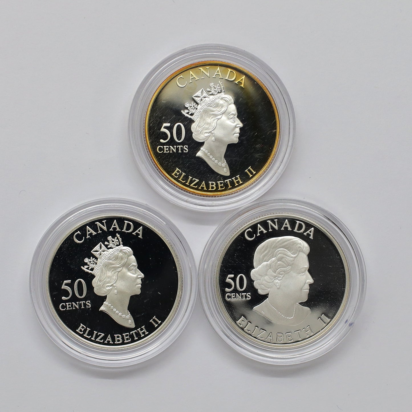 Lot of 3x 2002-2004 Canadian Floral Sterling Silver Coins, 3pcs (Coins Only, Issues)
