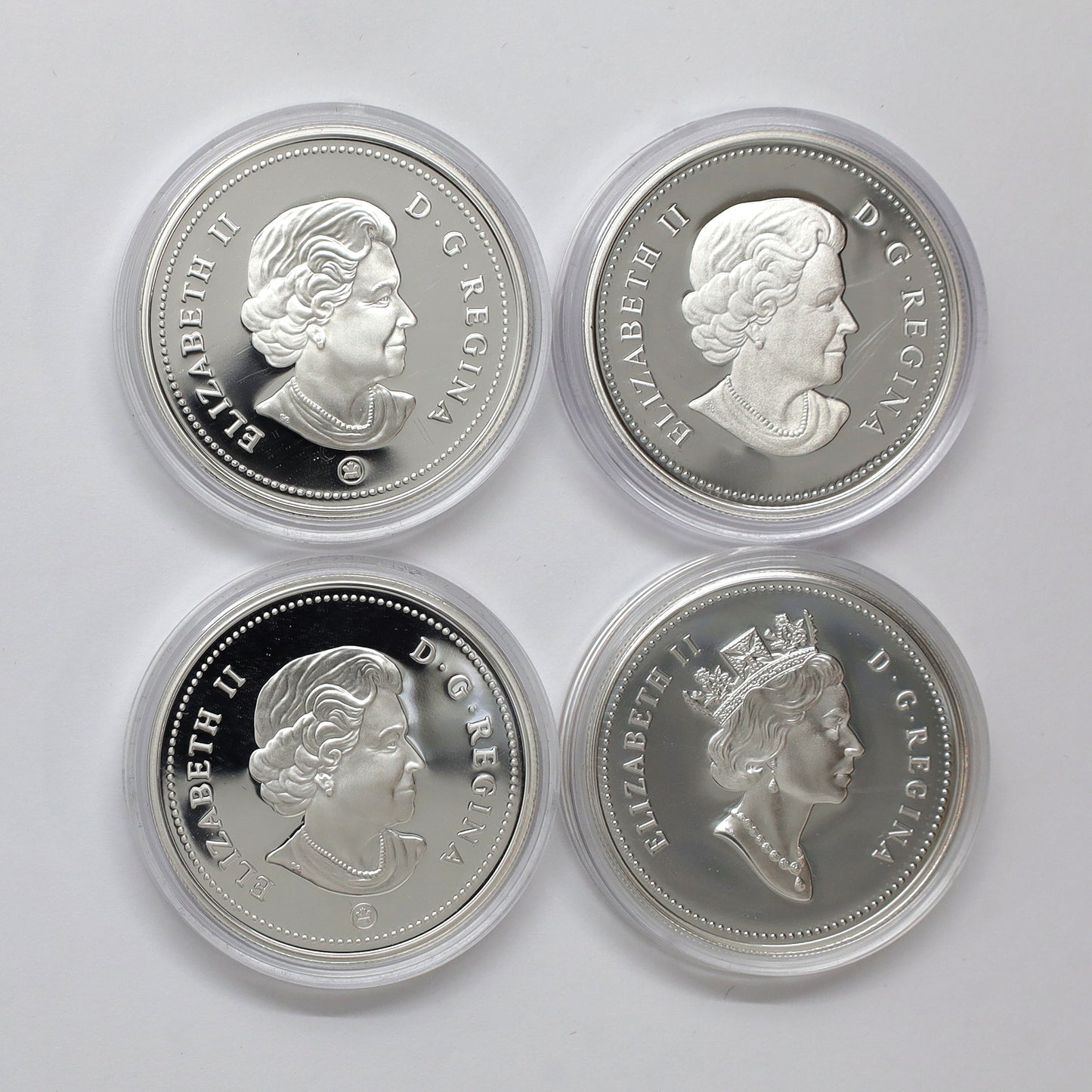 Lot of 4x 1997-2011 Royal Canadian Mint Proof Silver Dollars, 4pcs (Coin Only, Scr. Caps)