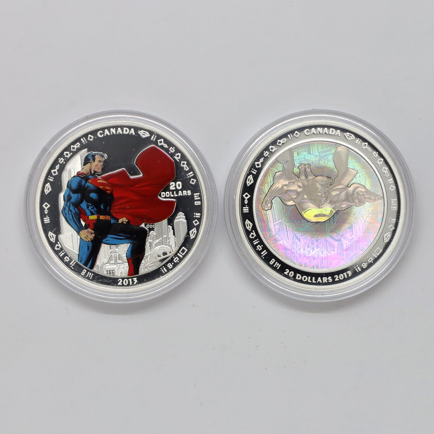 Pair of 2013 Canada $20 Superman 75th Anniversary Silver Coins, 2pcs (No Tax) Issues