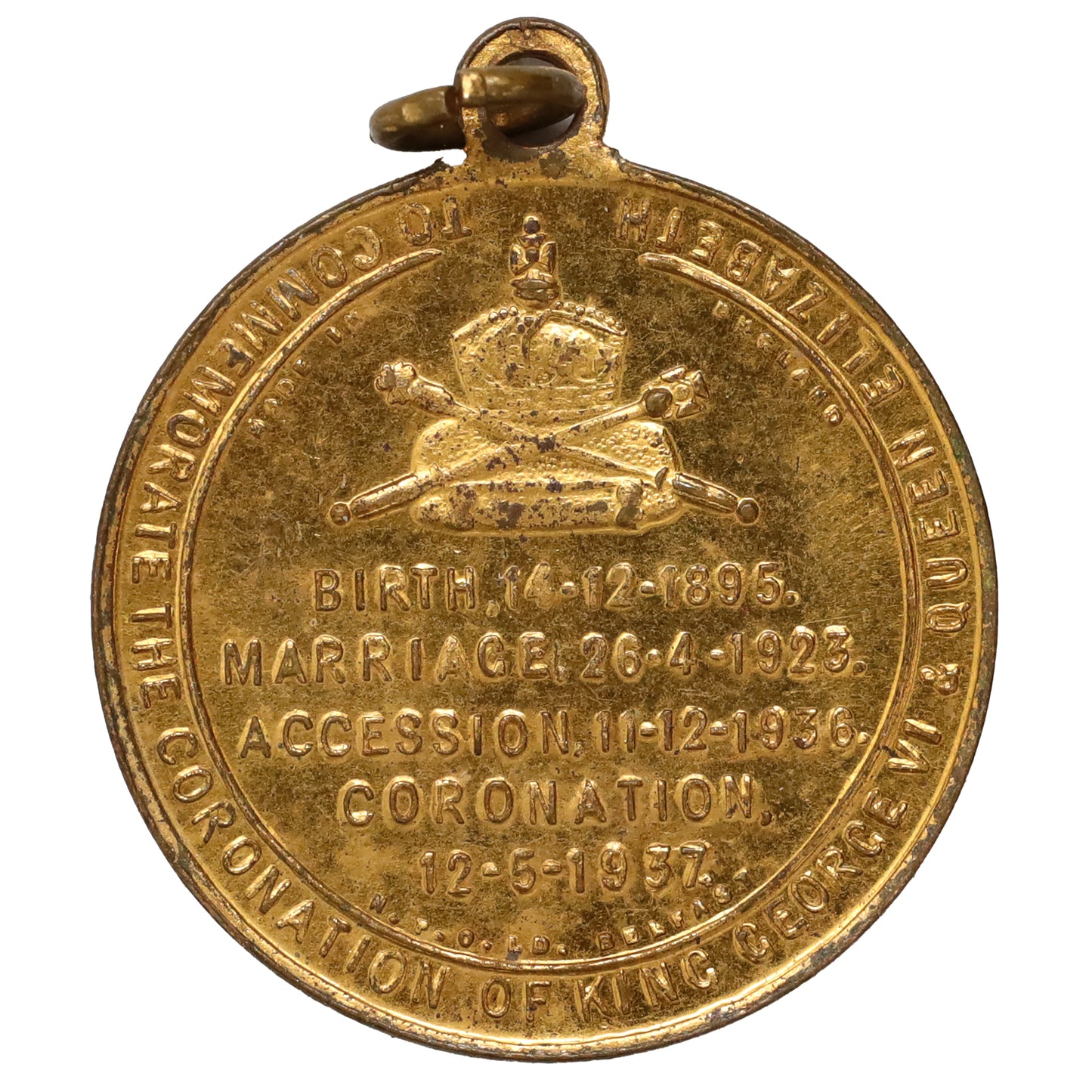 1937 King George VI & Queen Elizabeth Coronation Medal