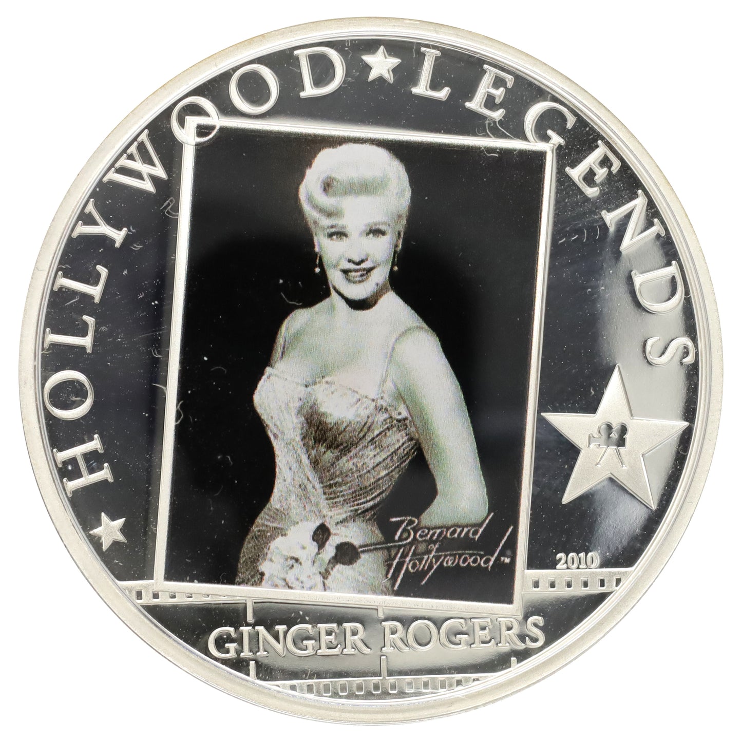 Cook Islands 2010 $5 Hollywood Legends: Ginger Rogers Sterling Silver Coin