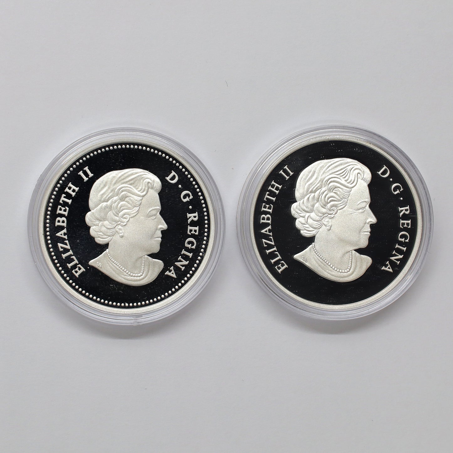 Pair of 2015 Canada $20 Colourized Animal Silver, 2pcs (No Tax) Coins Only, Scr. Caps