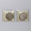 Pair of 1890 & 1921 USA Silver Dollars ICCS Certified VF30 & F15, 2pcs