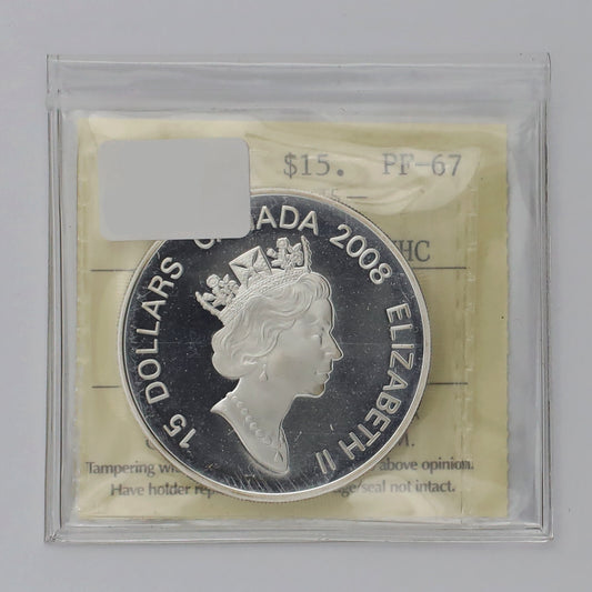 2008 Canada $15 Year of the Rat .925 Silver & Gold Plated Cameo ICCS Certified PF67 UHC