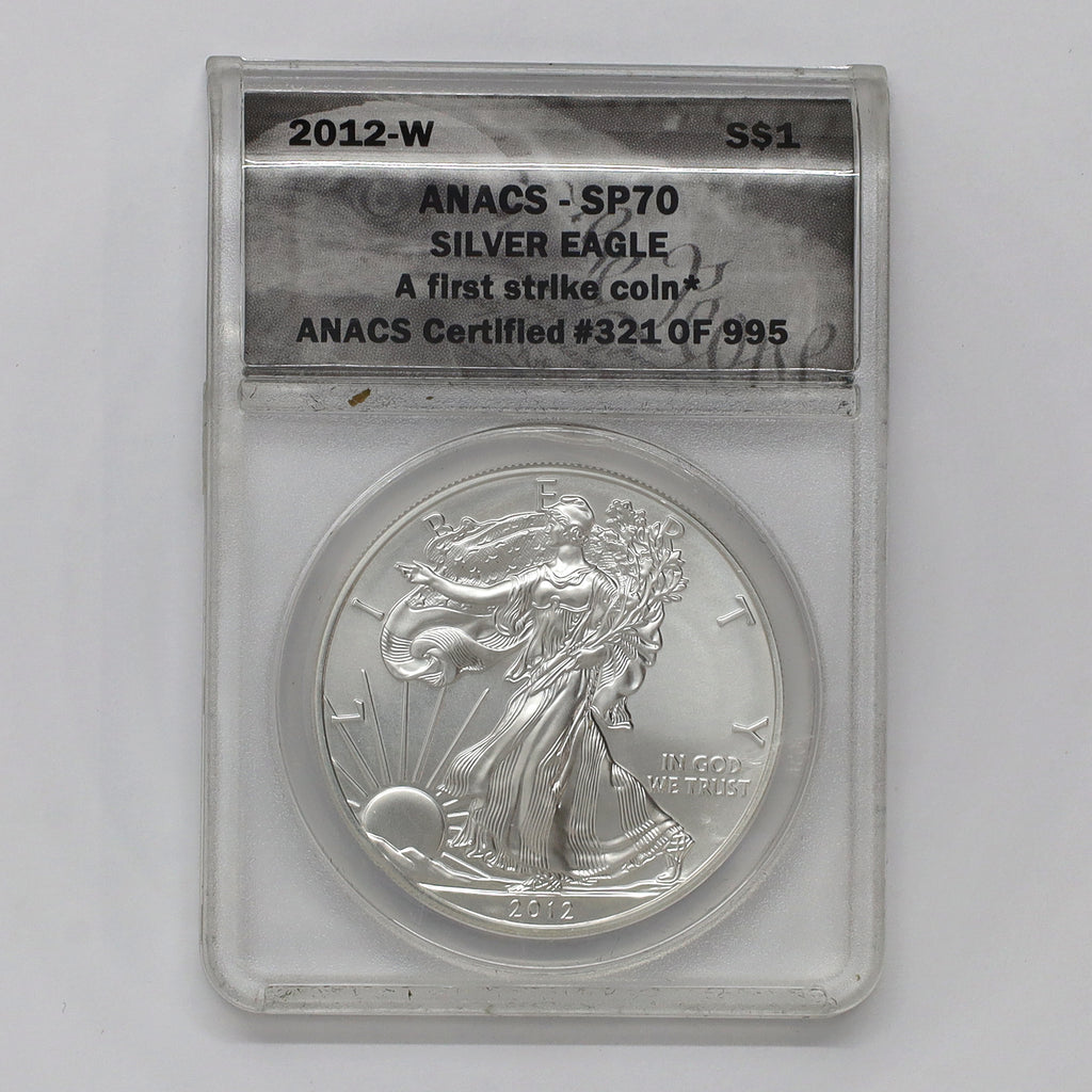 2012 W USA Silver Eagle 1oz. Fine Silver ANACS Certified SP70 First Strike (No Tax)