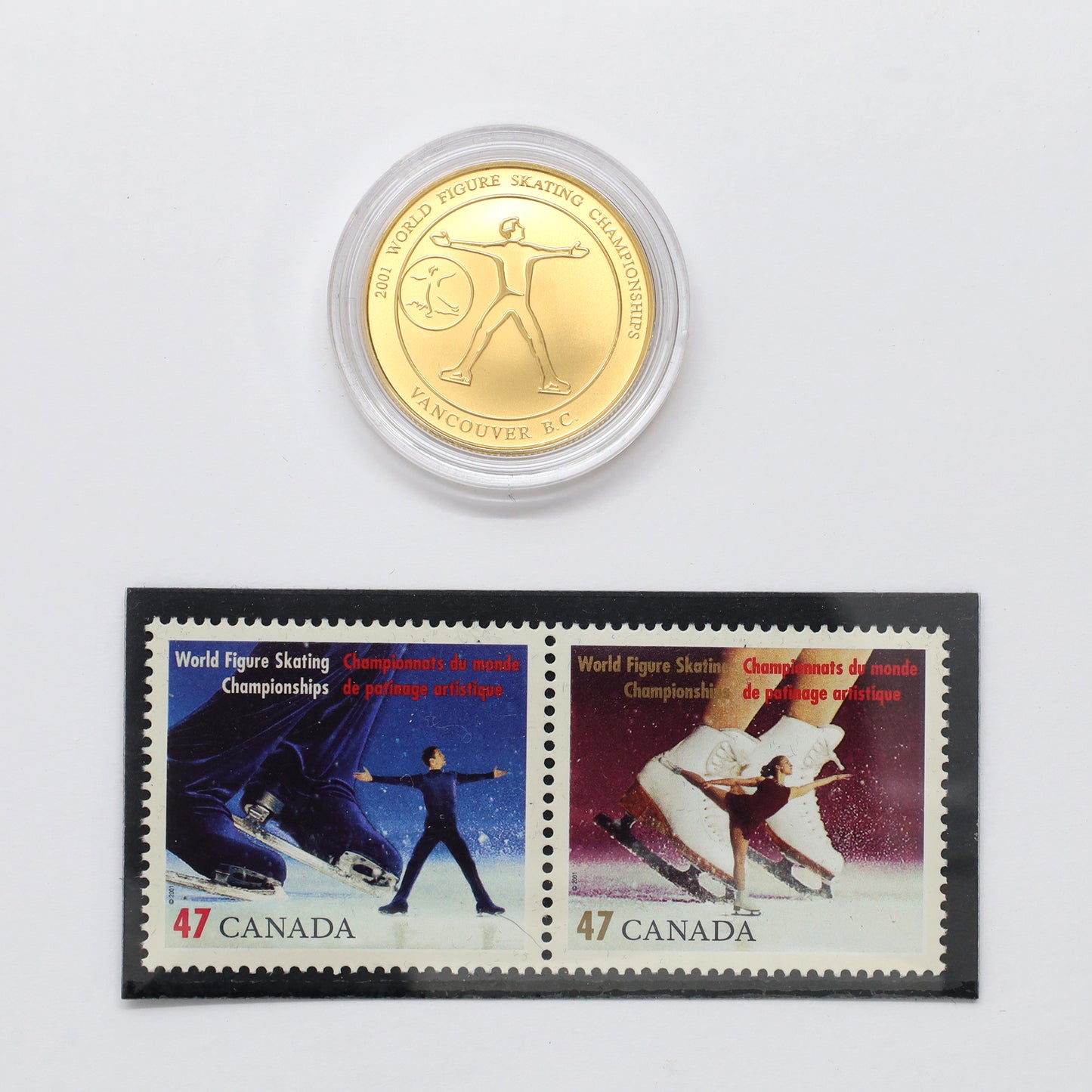 2001 World Figure Skating Championships Singles Medallion & Stamp Set (Issues)
