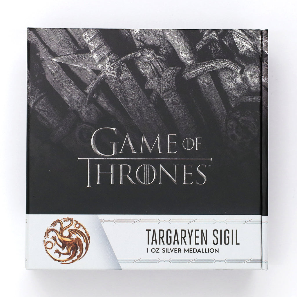 2022 New Zealand Game of Thrones Targaryen Sigil 1oz. Fine Silver Medallion (No Tax)