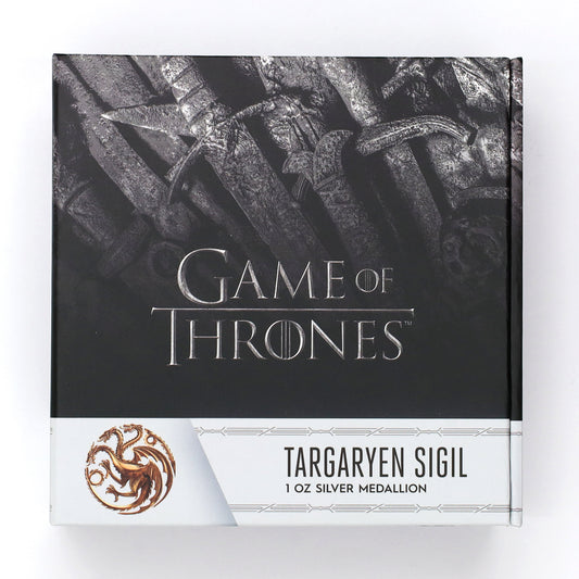 2022 New Zealand Game of Thrones Targaryen Sigil 1oz. Fine Silver Medallion (No Tax)