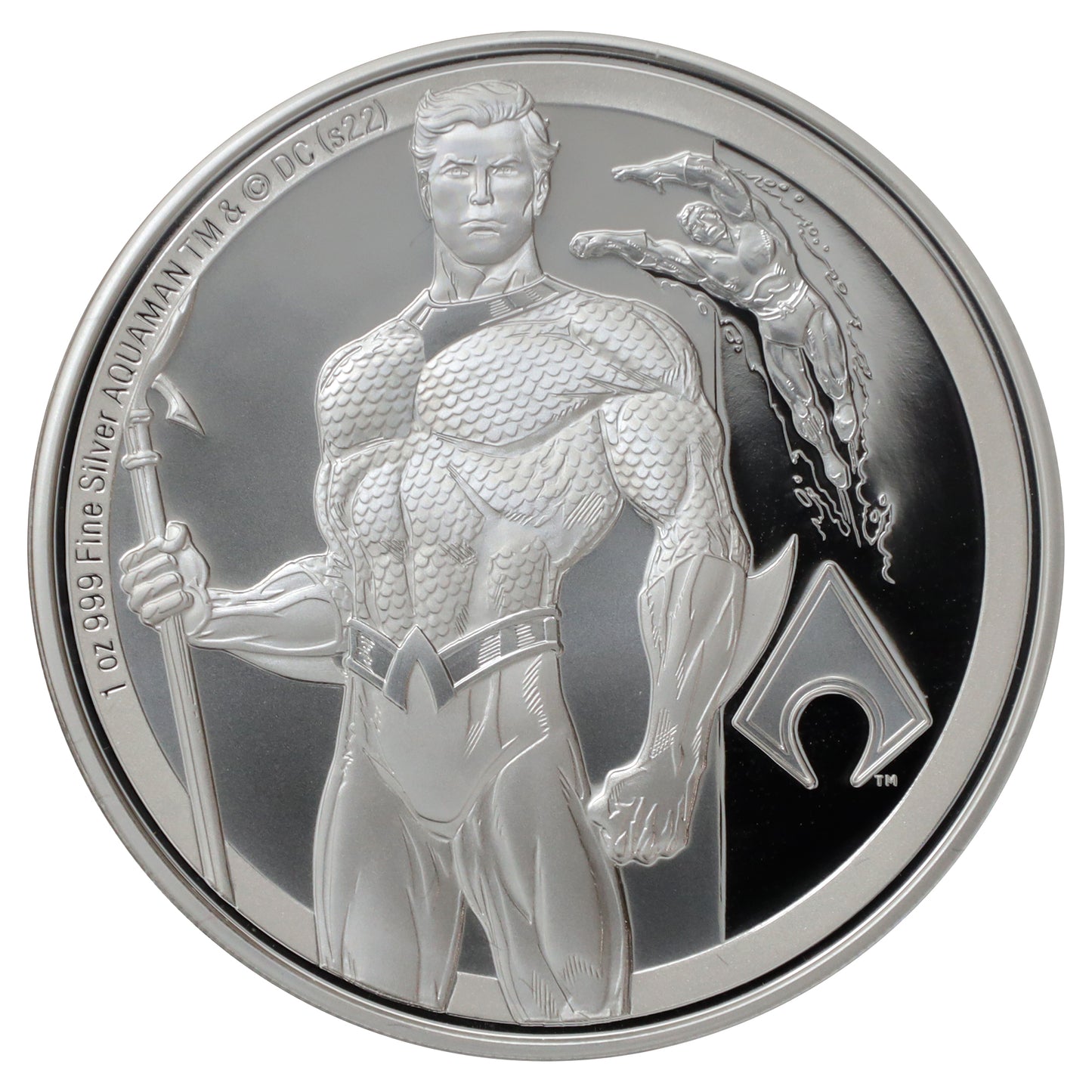 2022 Niue $2 DC Classics: AQUAMAN 1oz. Fine Silver Coin (No Tax)