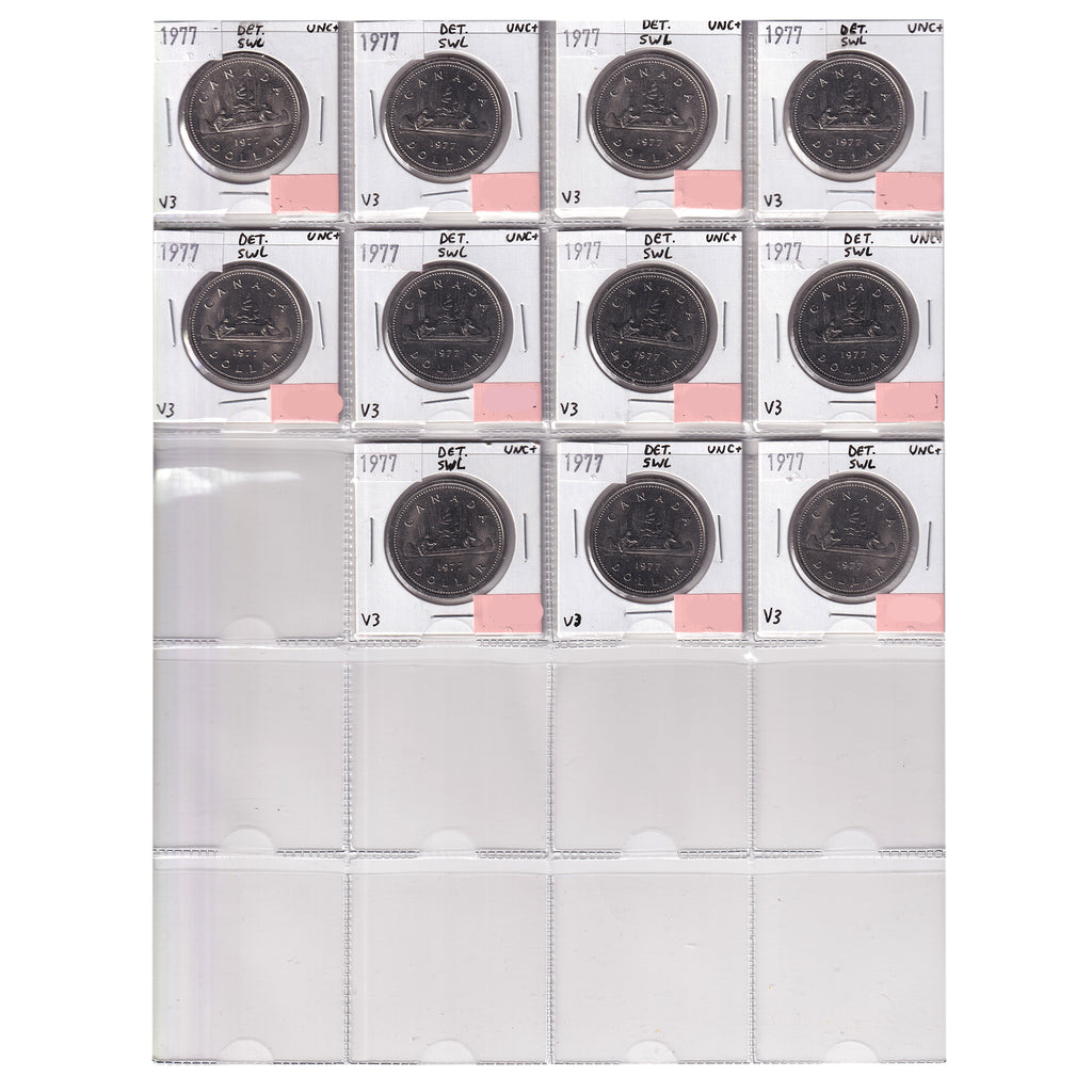 Group Lot of 44x 1977 Canada Nickel Dollars, All UNC+, 44pcs