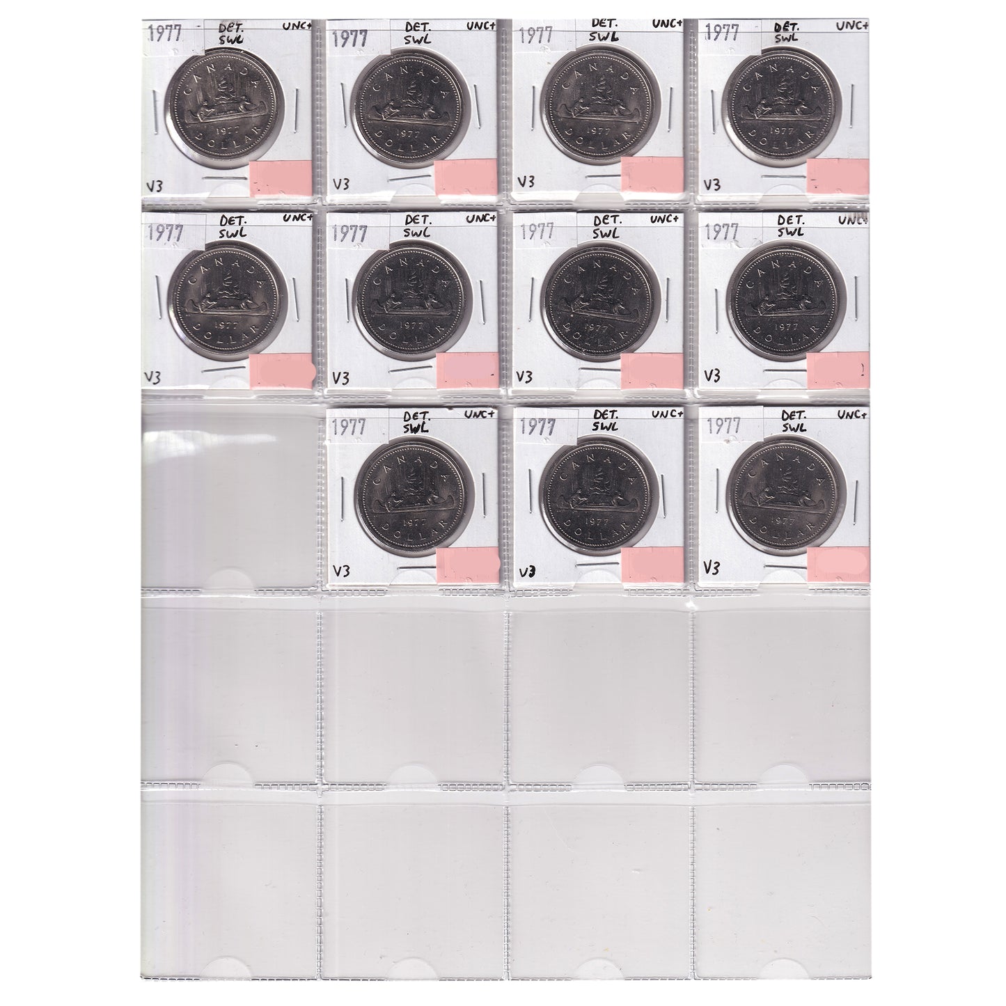 Group Lot of 44x 1977 Canada Nickel Dollars, All UNC+, 44pcs