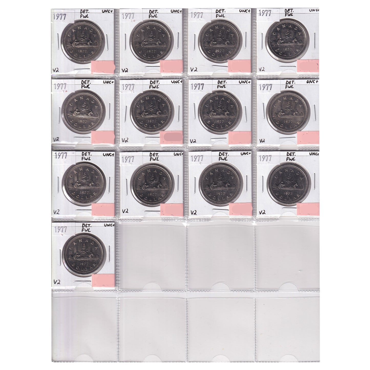 Group Lot of 44x 1977 Canada Nickel Dollars, All UNC+, 44pcs