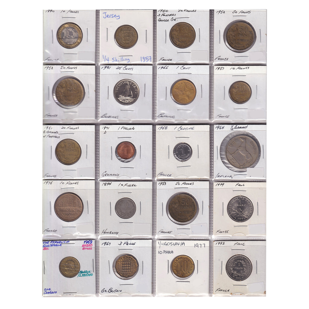 Group Lot of 60x 1894-2007 World Coins, Assorted Countries & Denominations, 60pcs