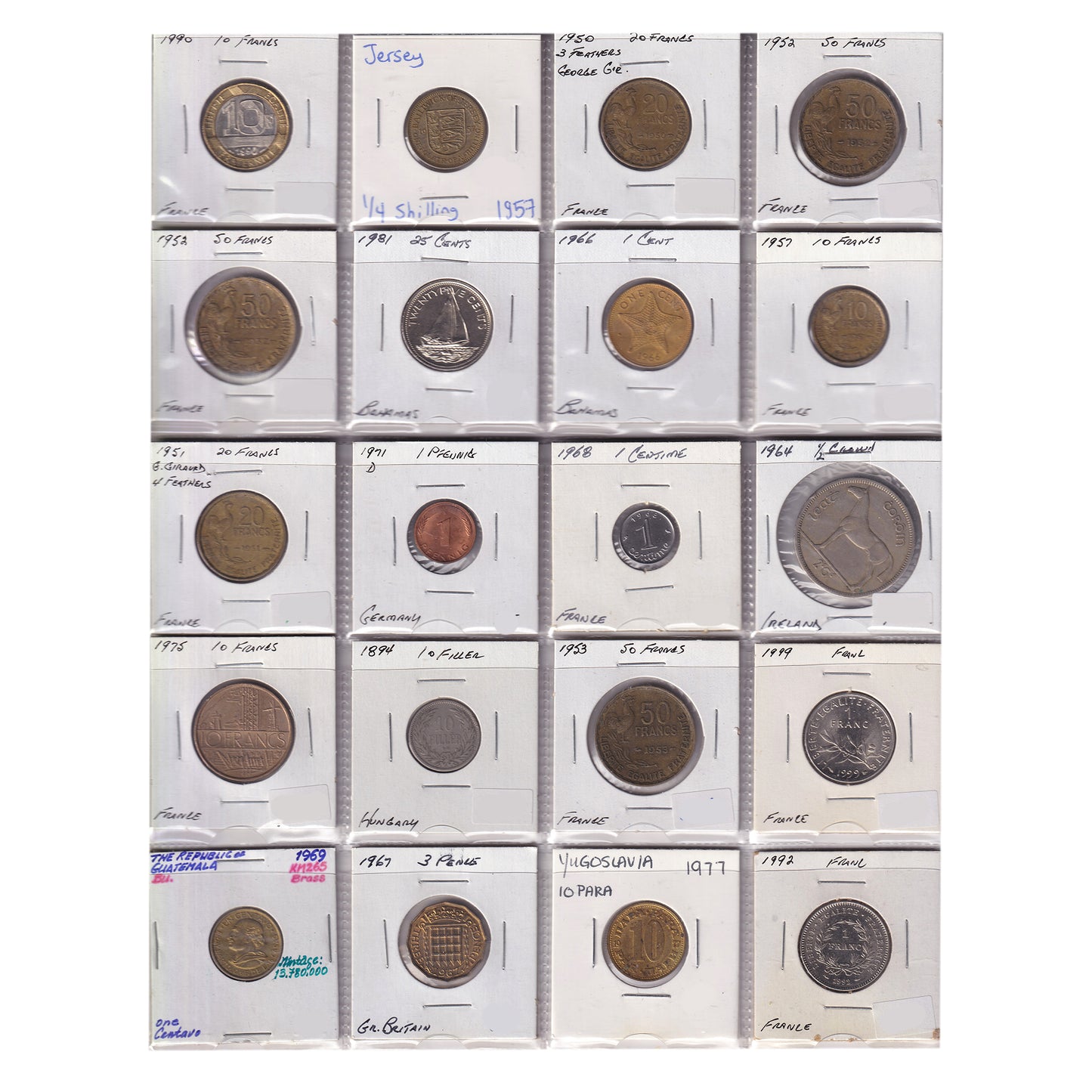 Group Lot of 60x 1894-2007 World Coins, Assorted Countries & Denominations, 60pcs