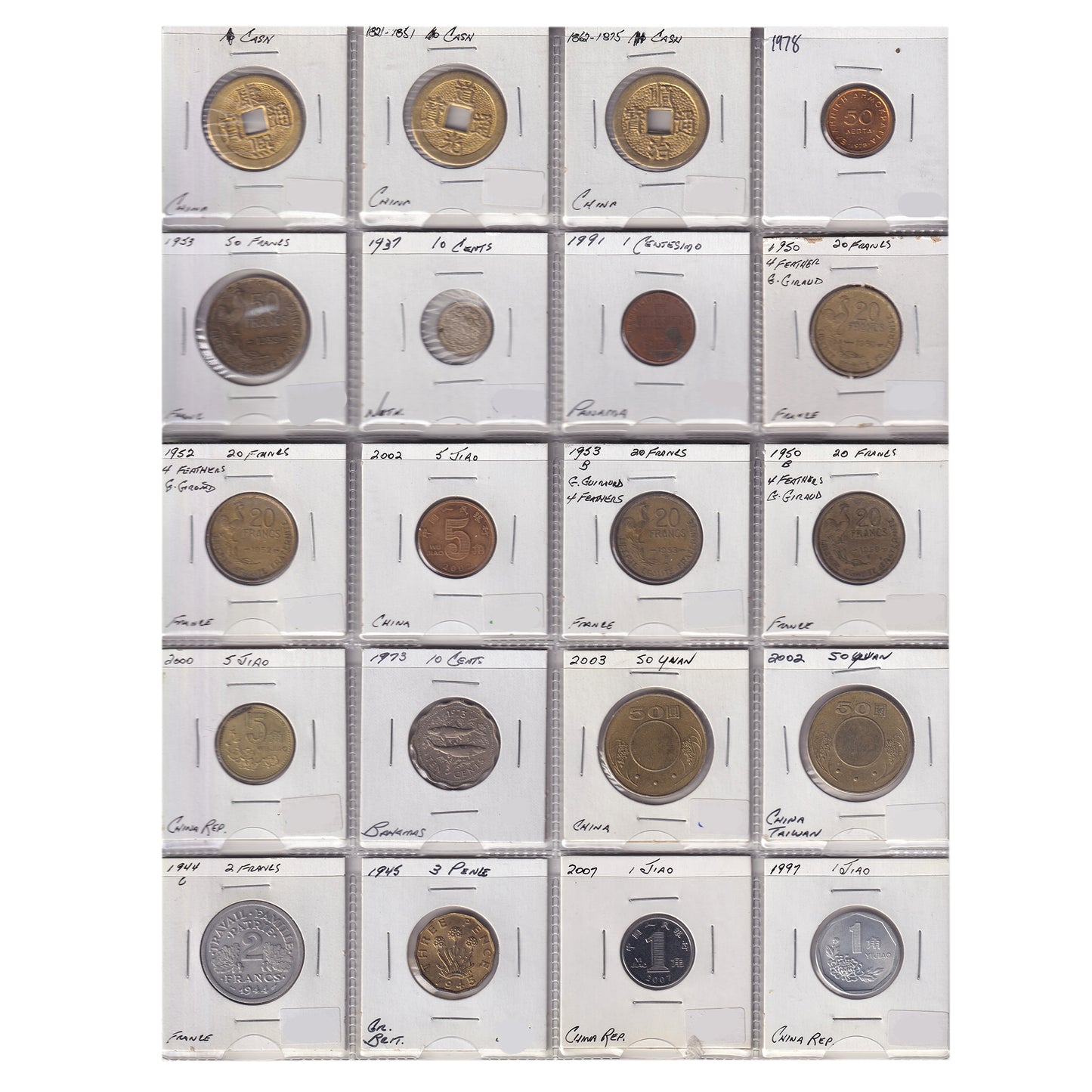 Group Lot of 60x 1894-2007 World Coins, Assorted Countries & Denominations, 60pcs