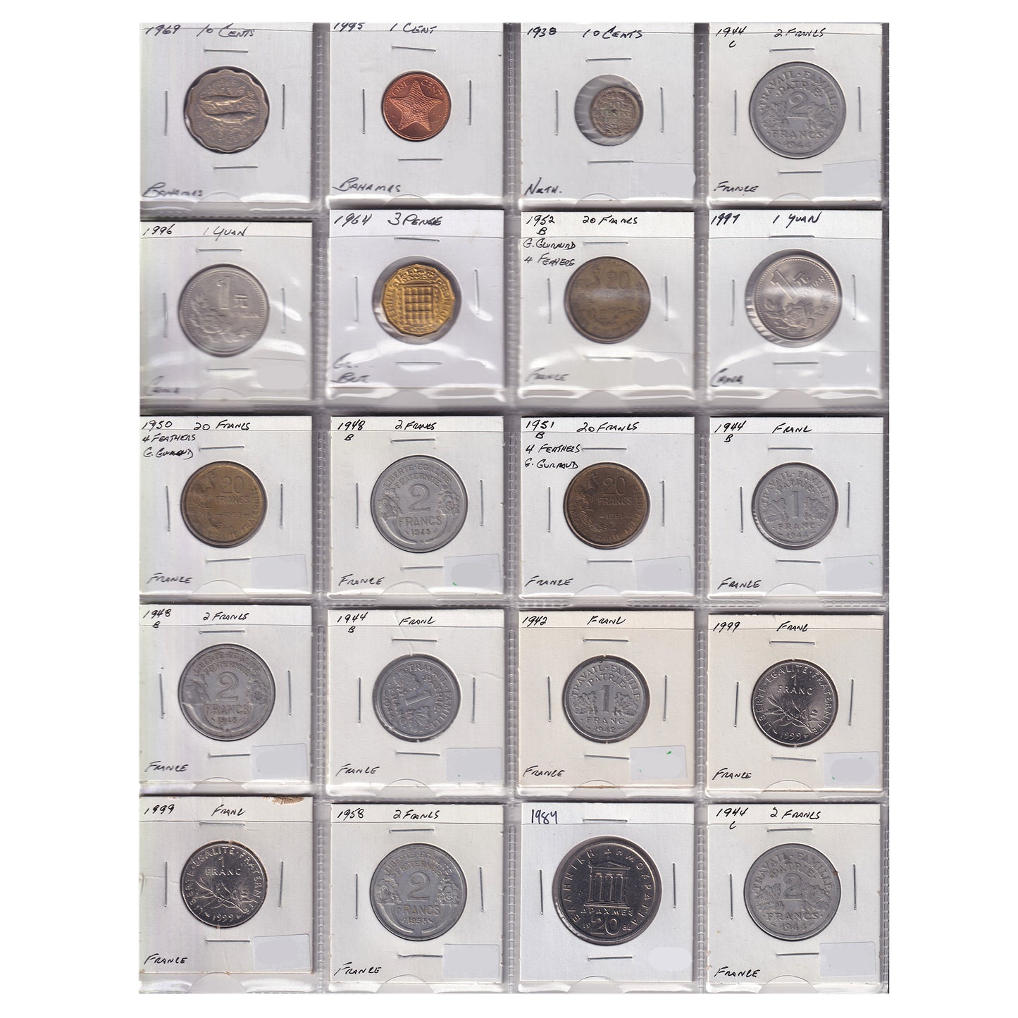 Group Lot of 60x 1894-2007 World Coins, Assorted Countries & Denominations, 60pcs