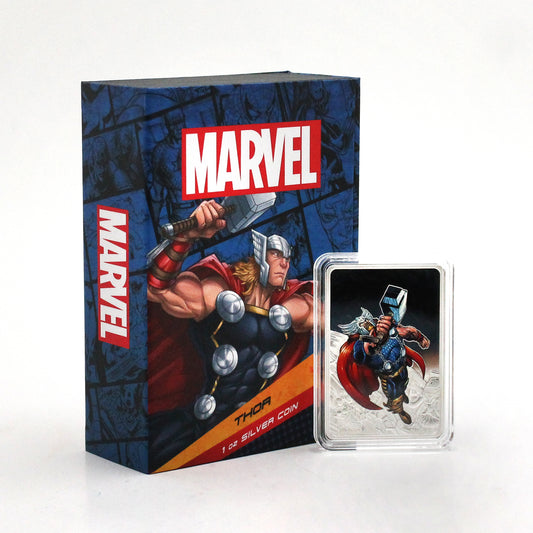 2023 Niue $2 Marvel Comics: Thor 1oz. .999 Rectangular Silver Coin (No Tax) scuffed cap.