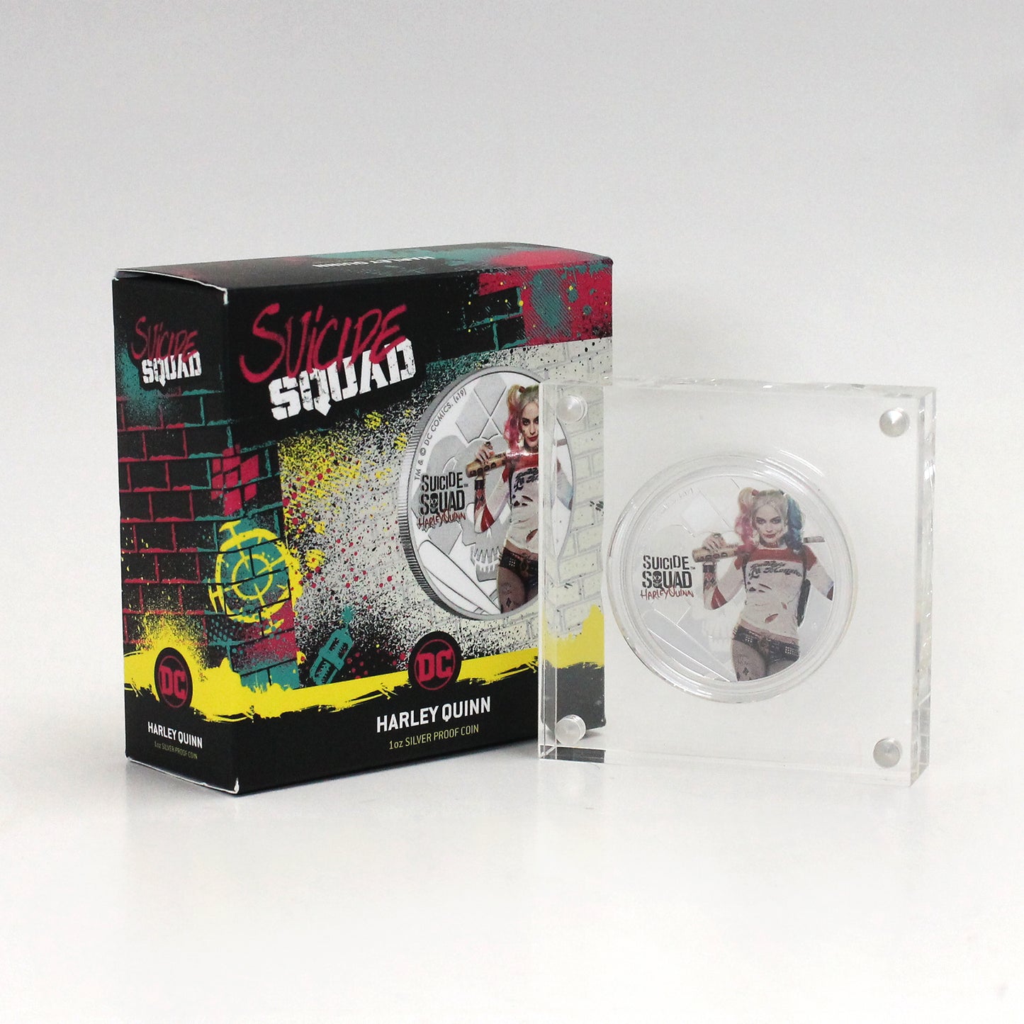 2019 Tuvalu $1 Suicide Squad 2016: Harley Quinn 1oz. Silver Coin (No Tax) minor wear