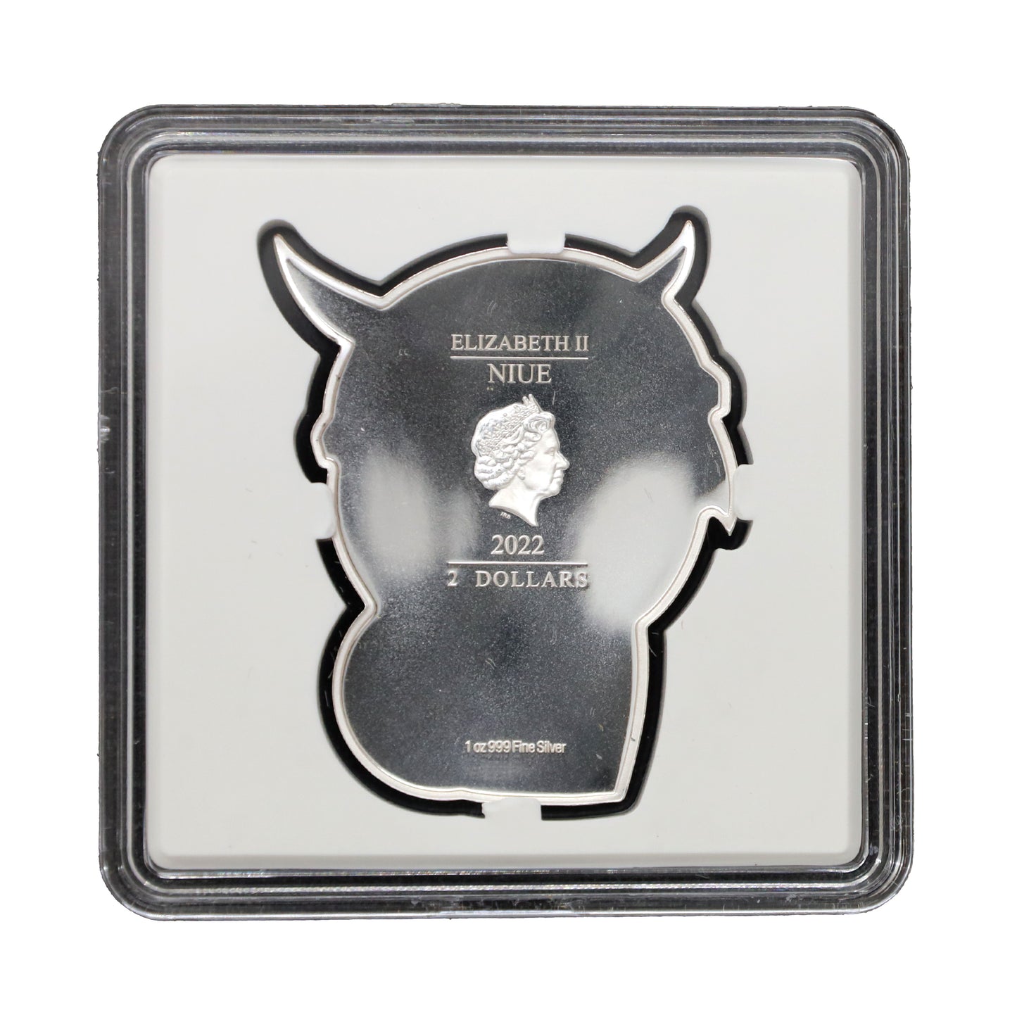 2022 Niue $2 Chibi Warriors: Viking Shaped 1oz. Fine Silver Coin (No Tax) minor wear