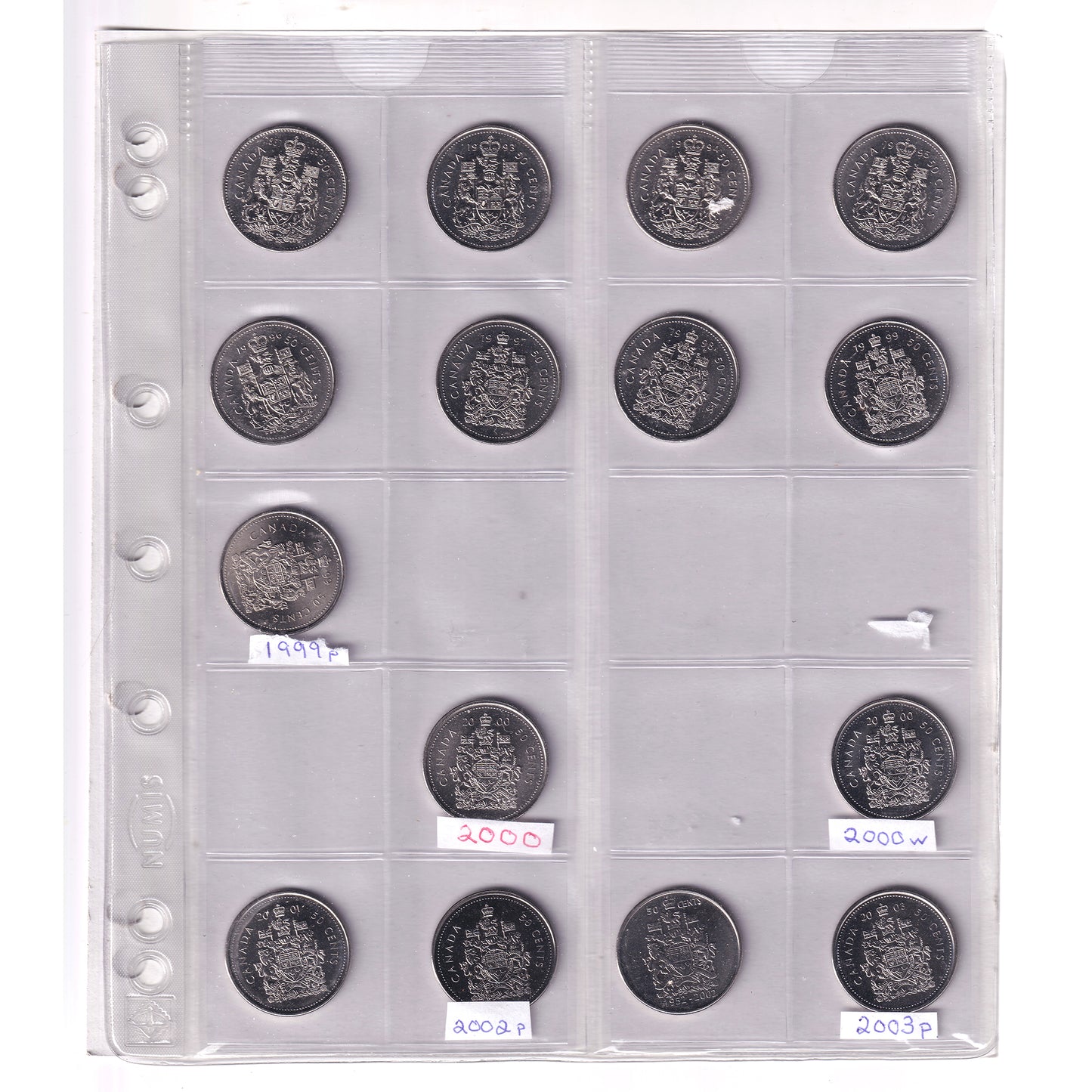Estate Lot of 62x 1960-2025 Canada 50-cents in CDNCoin.com Album