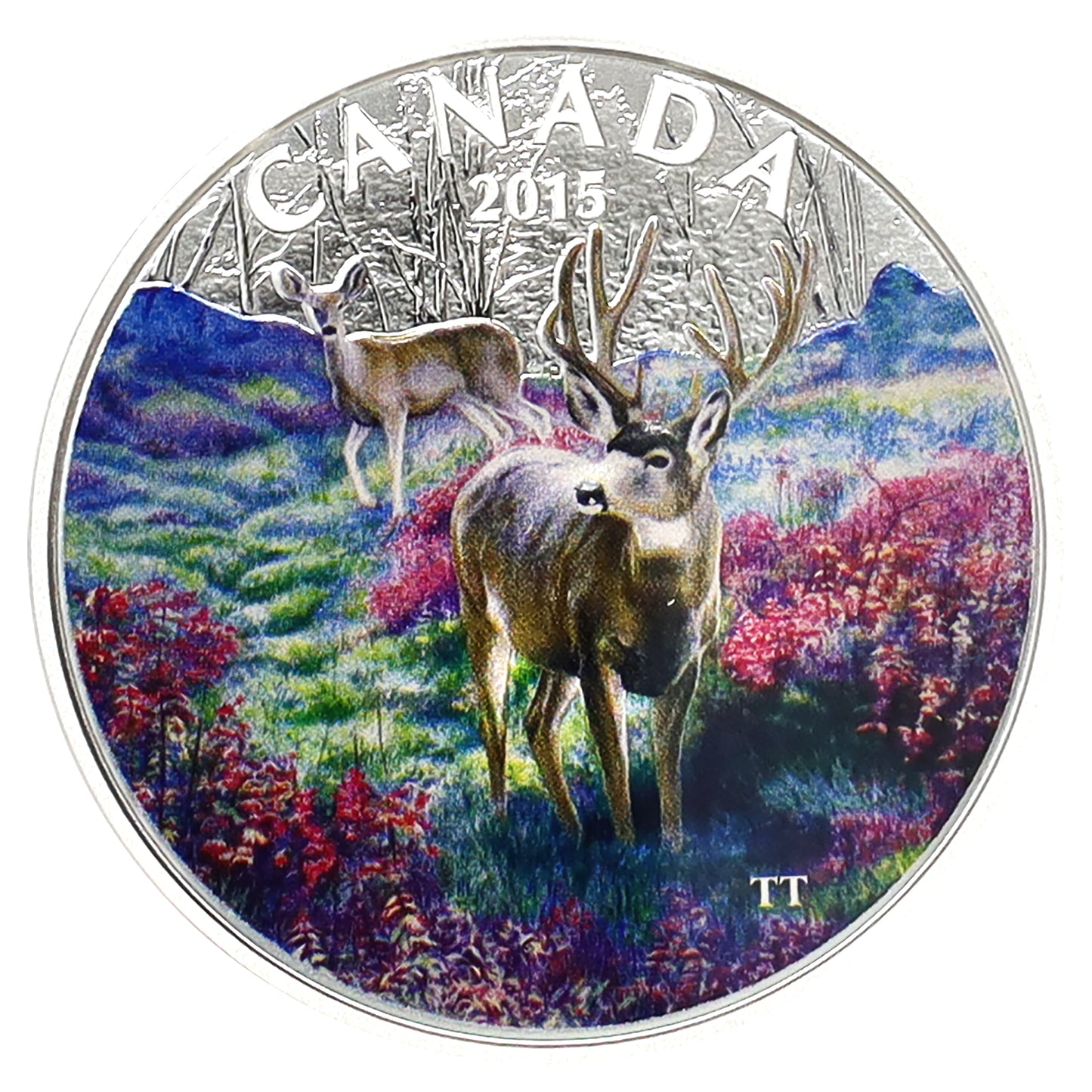 2015 Canada $20 Misty Morning Mule Deer Fine Silver Coin with Greeting Card (No Tax) issues