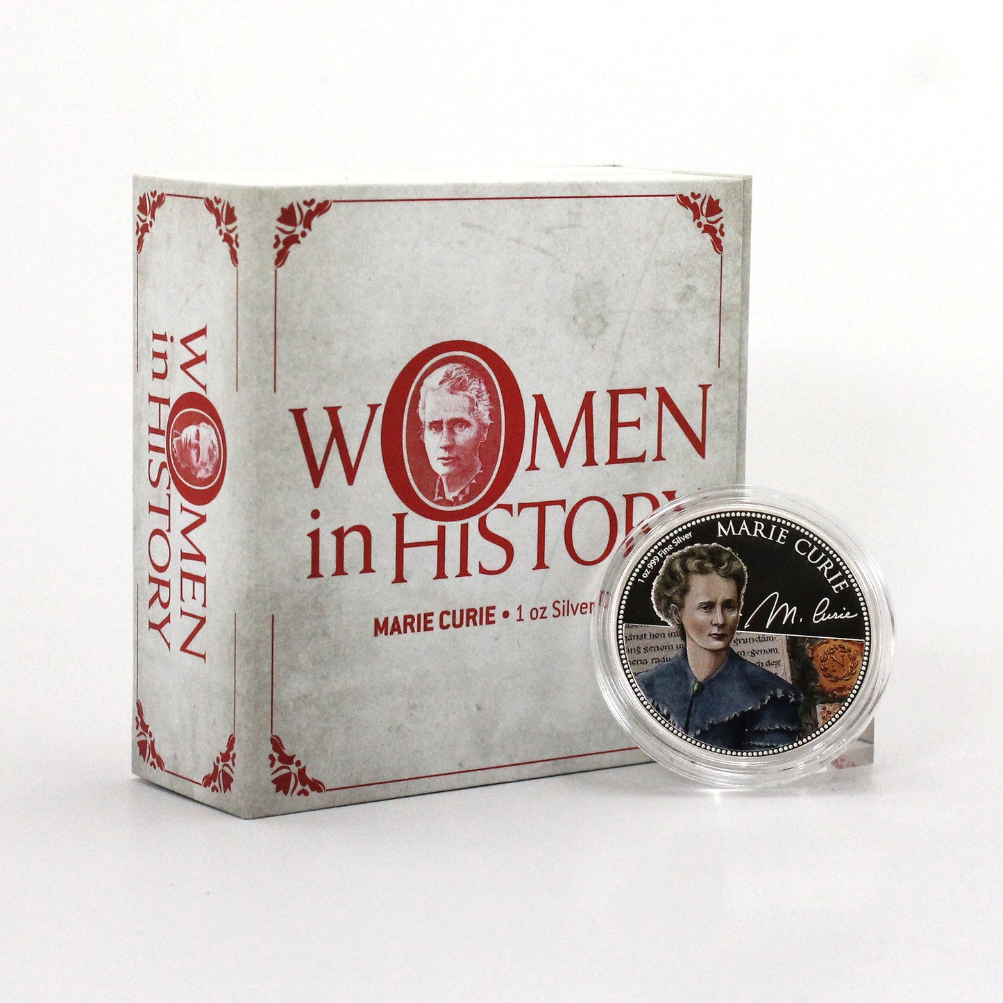 2022 Niue $2 Women in History: Marie Curie 1oz. Fine Silver Coin (No Tax) scuffed cap.