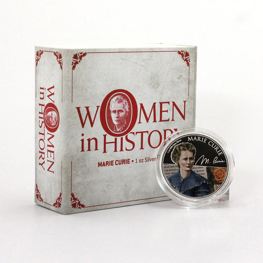 2022 Niue $2 Women in History: Marie Curie 1oz. Fine Silver Coin (No Tax) scuffed cap.