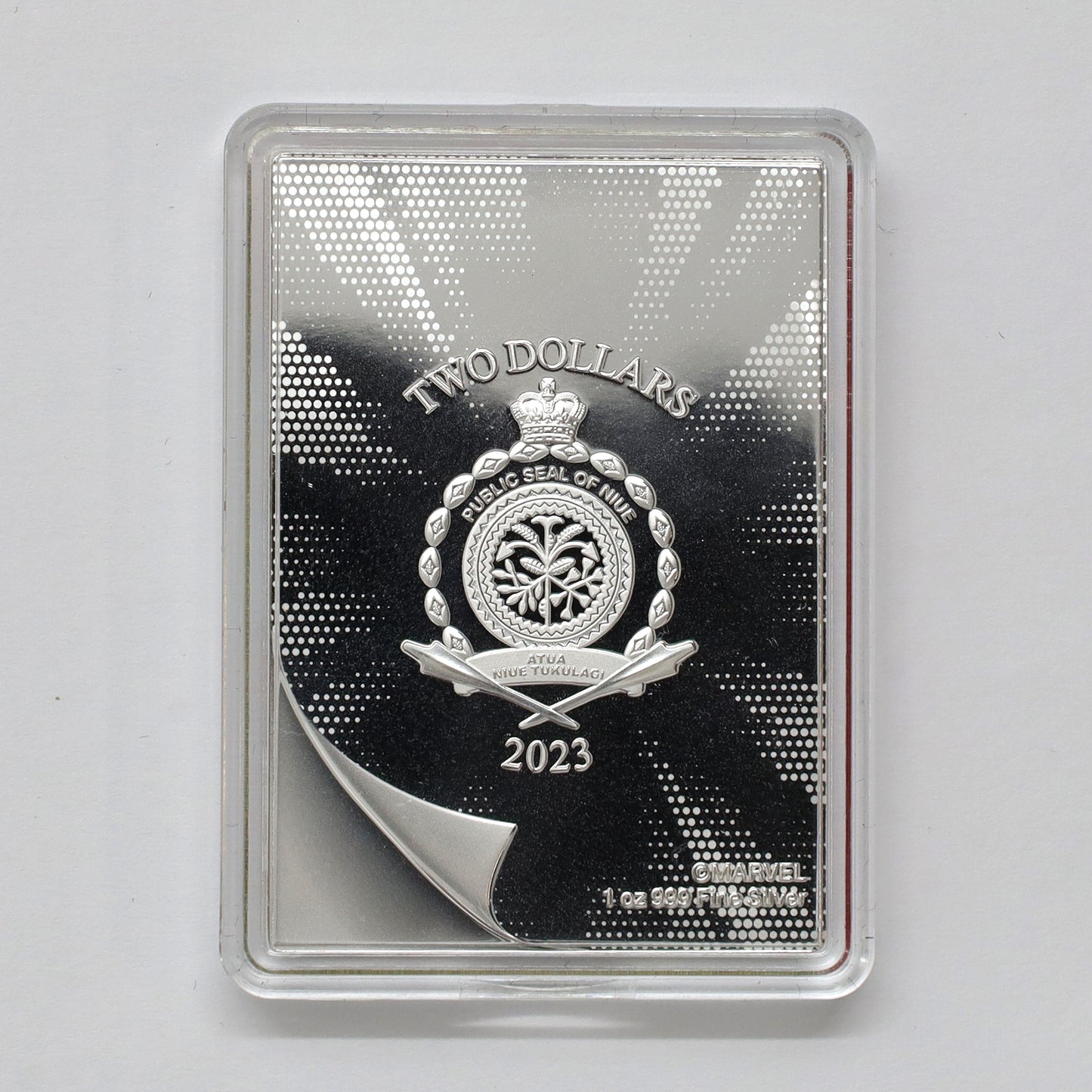 2023 Niue $2 Marvel: Avengers #1 .999 Silver Rectangular Coin (No Tax) minor issues