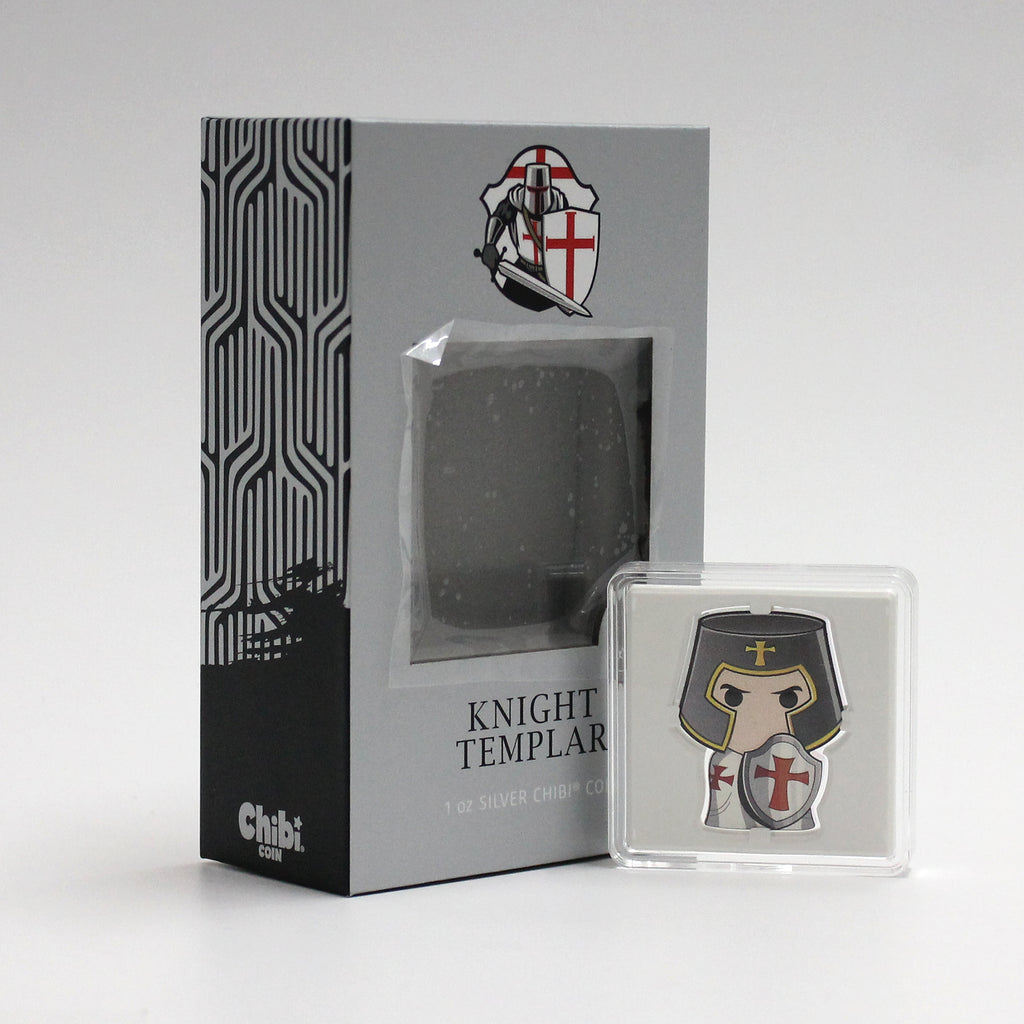 2022 Niue $2 Chibi Warriors: Templar Shaped 1oz. Fine Silver Coin (No Tax) minor wear