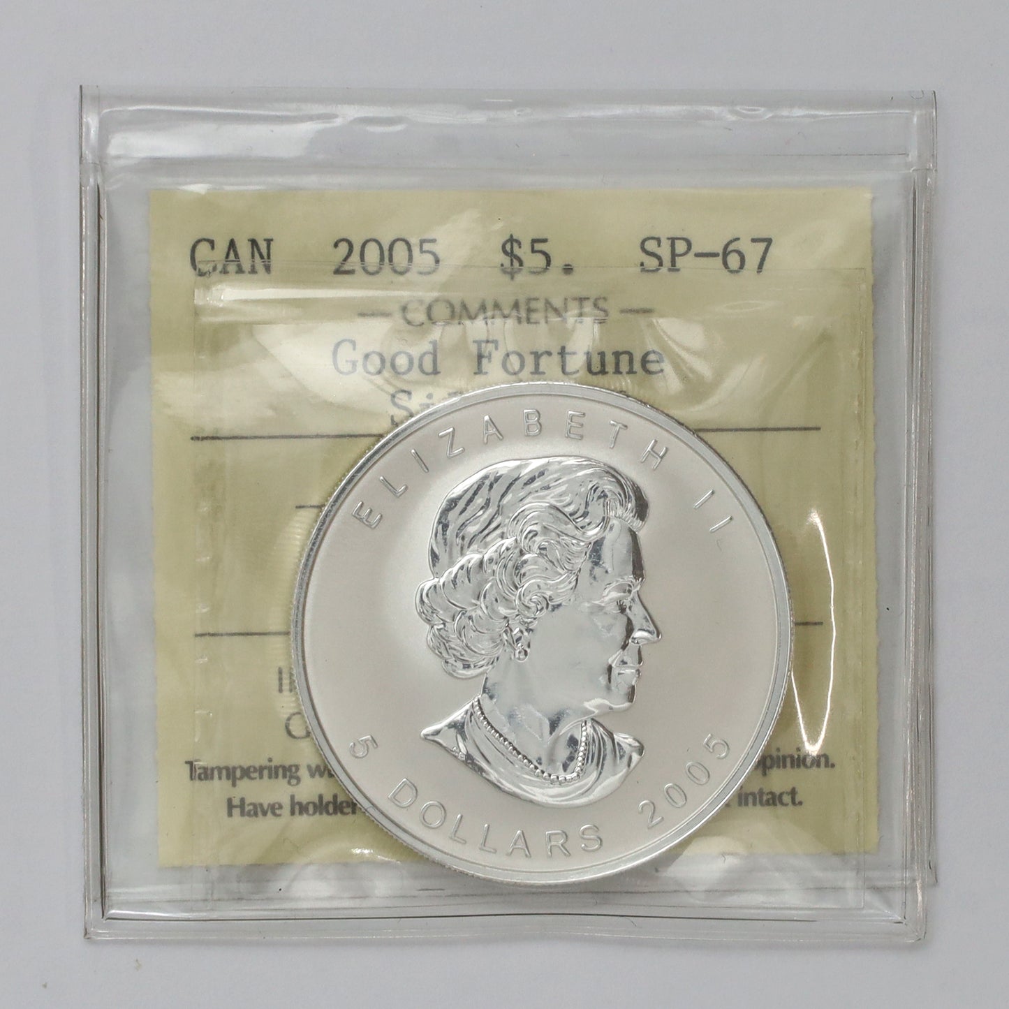 2005 Canada $5 Silver Maple of Good Fortune ICCS Certified SP67 (No Tax)