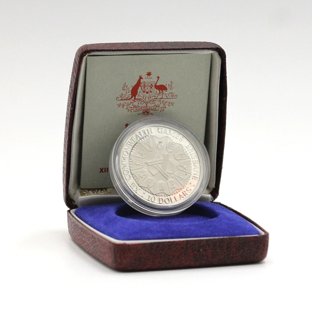 Australia 1982 $10 XII Commonwealth Games Sterling Silver Coin in Case (minor issues)