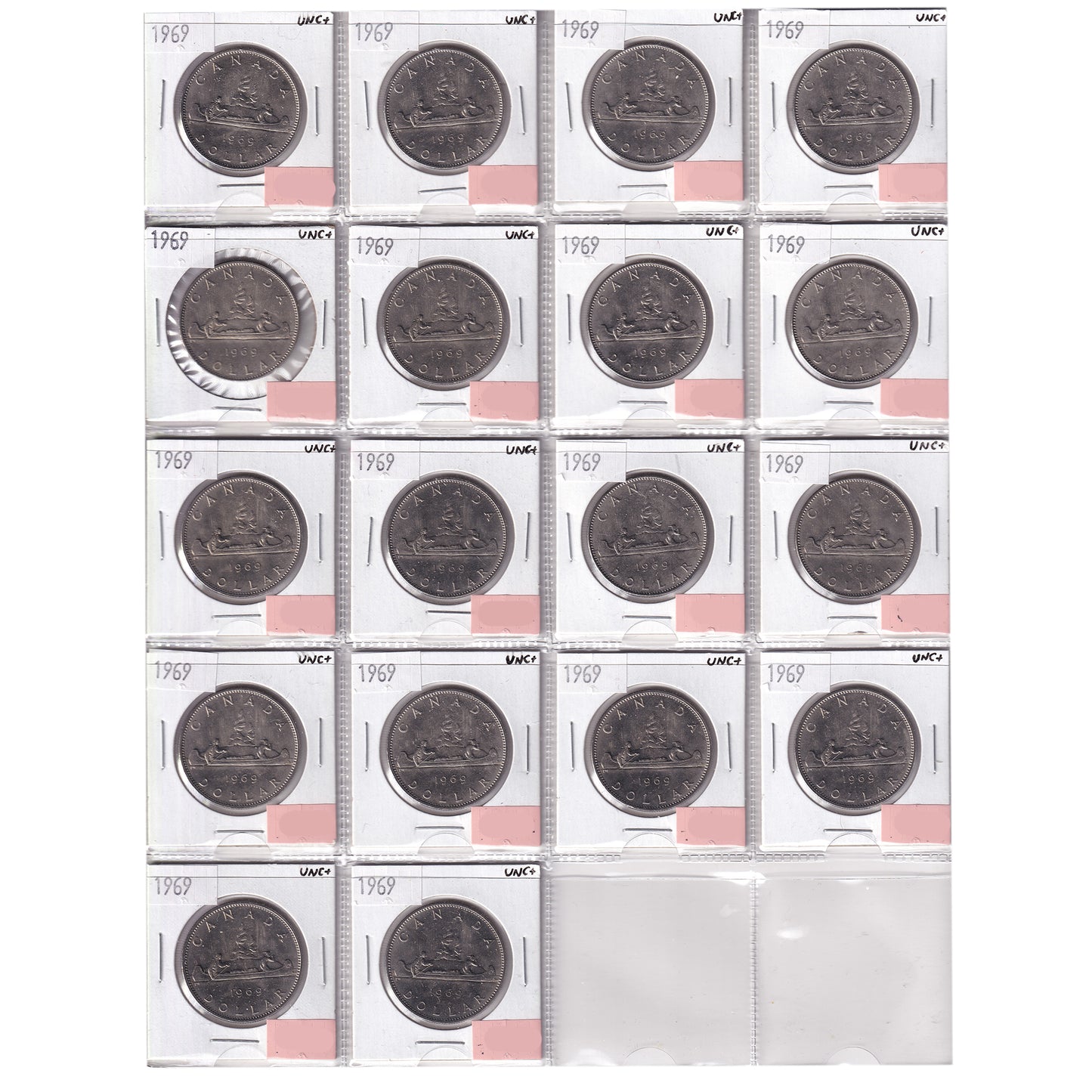 Group Lot of 37x 1968-1969 Canada Nickel Dollars, All UNC+, 37pcs