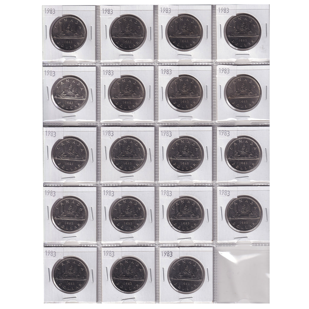 Group Lot of 19x 1983 Canada Nickel Dollars, All BU, 19pcs
