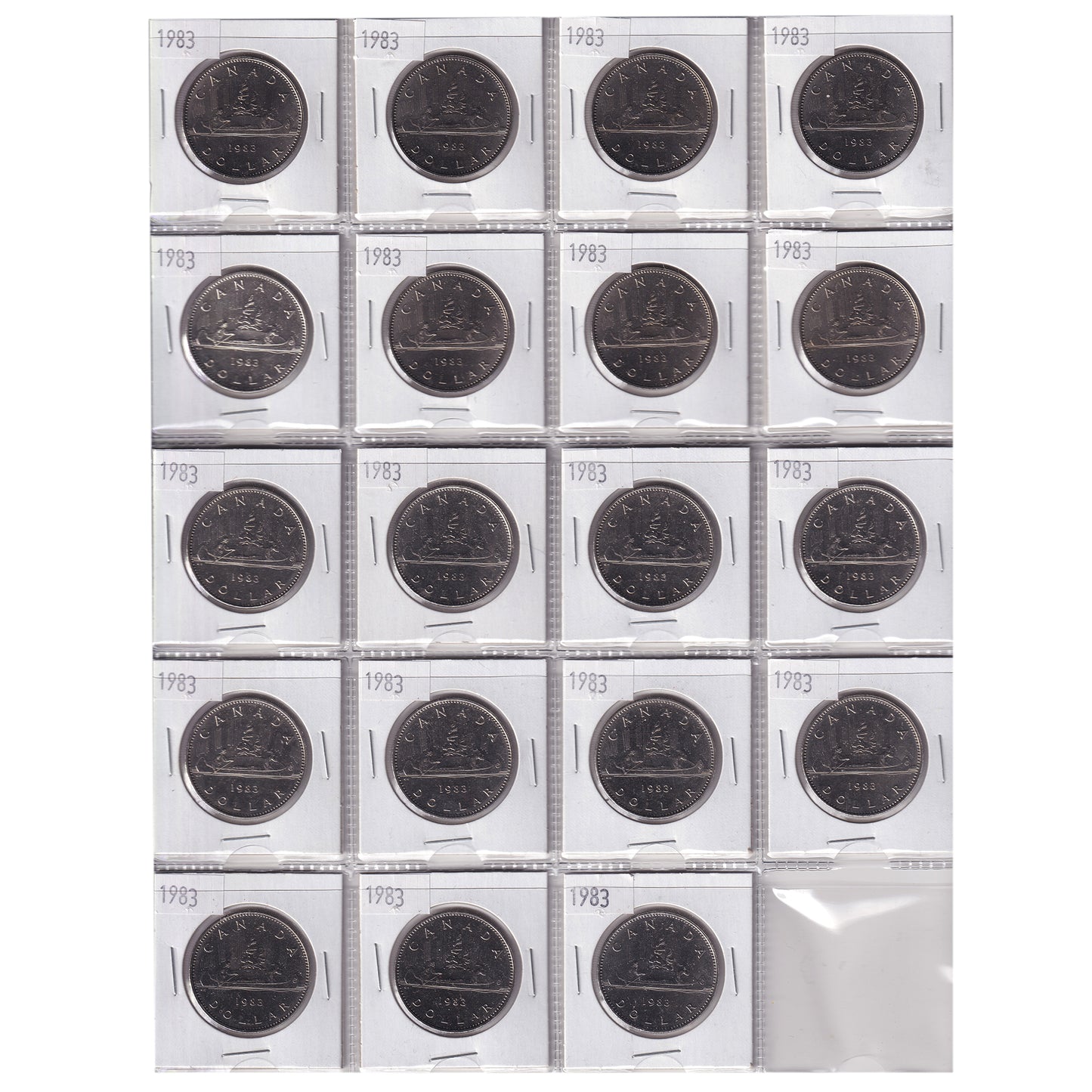 Group Lot of 19x 1983 Canada Nickel Dollars, All BU, 19pcs