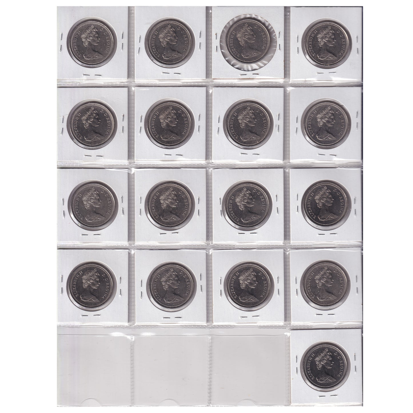Group Lot of 17x 1975 Canada Nickel Dollars, All BU, 17pcs