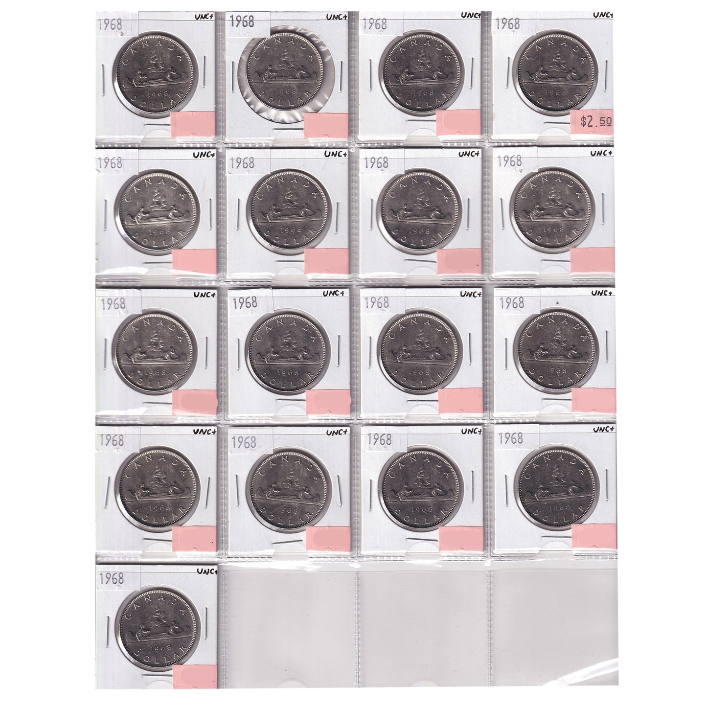 Group Lot of 36x 1968 Canada Nickel Dollars, All UNC+, 36pcs