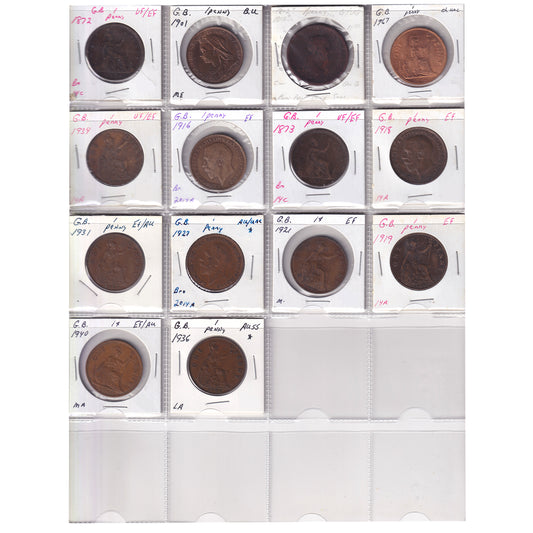 Group Lot of 14x Great Britain c.1815-1967 Decimal, 14pcs, G-VG to Choice BU, 14pcs