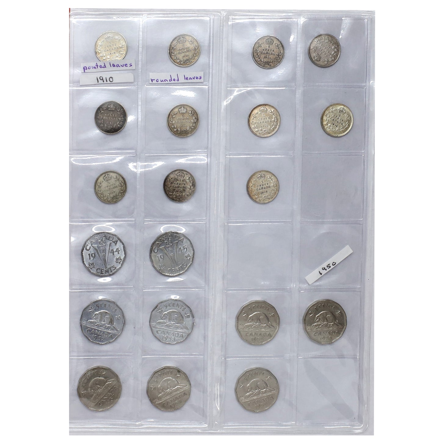 Estate Lot of 83x 1910-2013 Canada 5-cents in Lighthouse Album