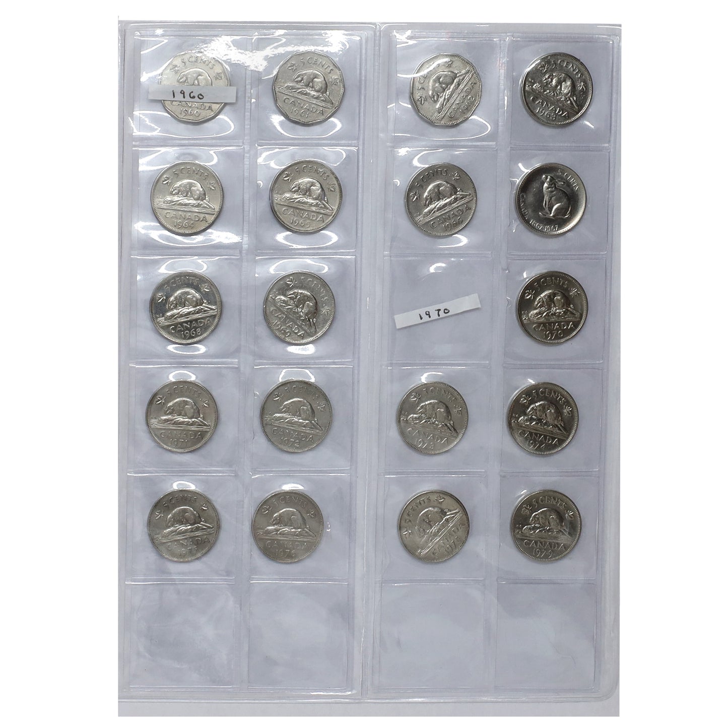 Estate Lot of 83x 1910-2013 Canada 5-cents in Lighthouse Album