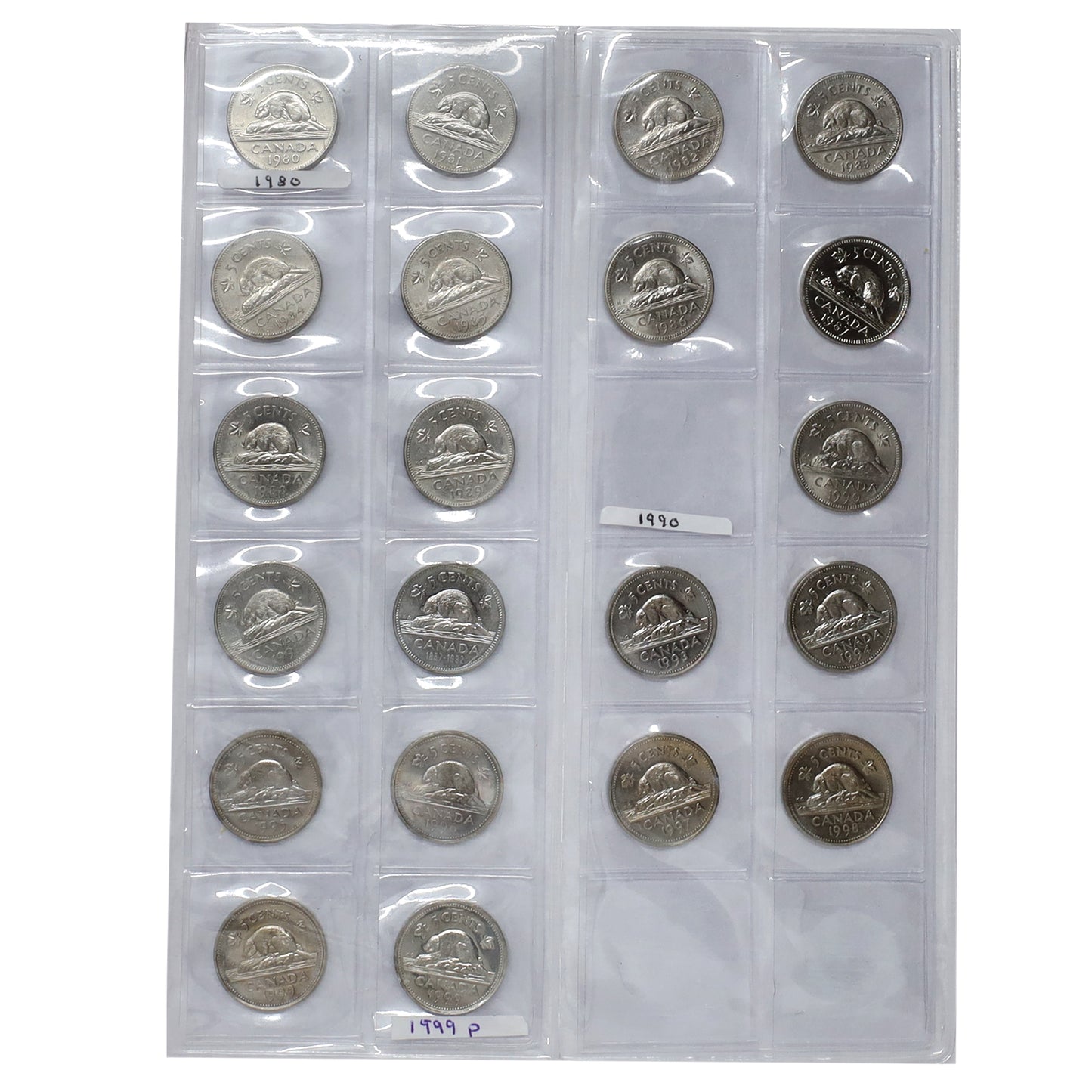 Estate Lot of 83x 1910-2013 Canada 5-cents in Lighthouse Album